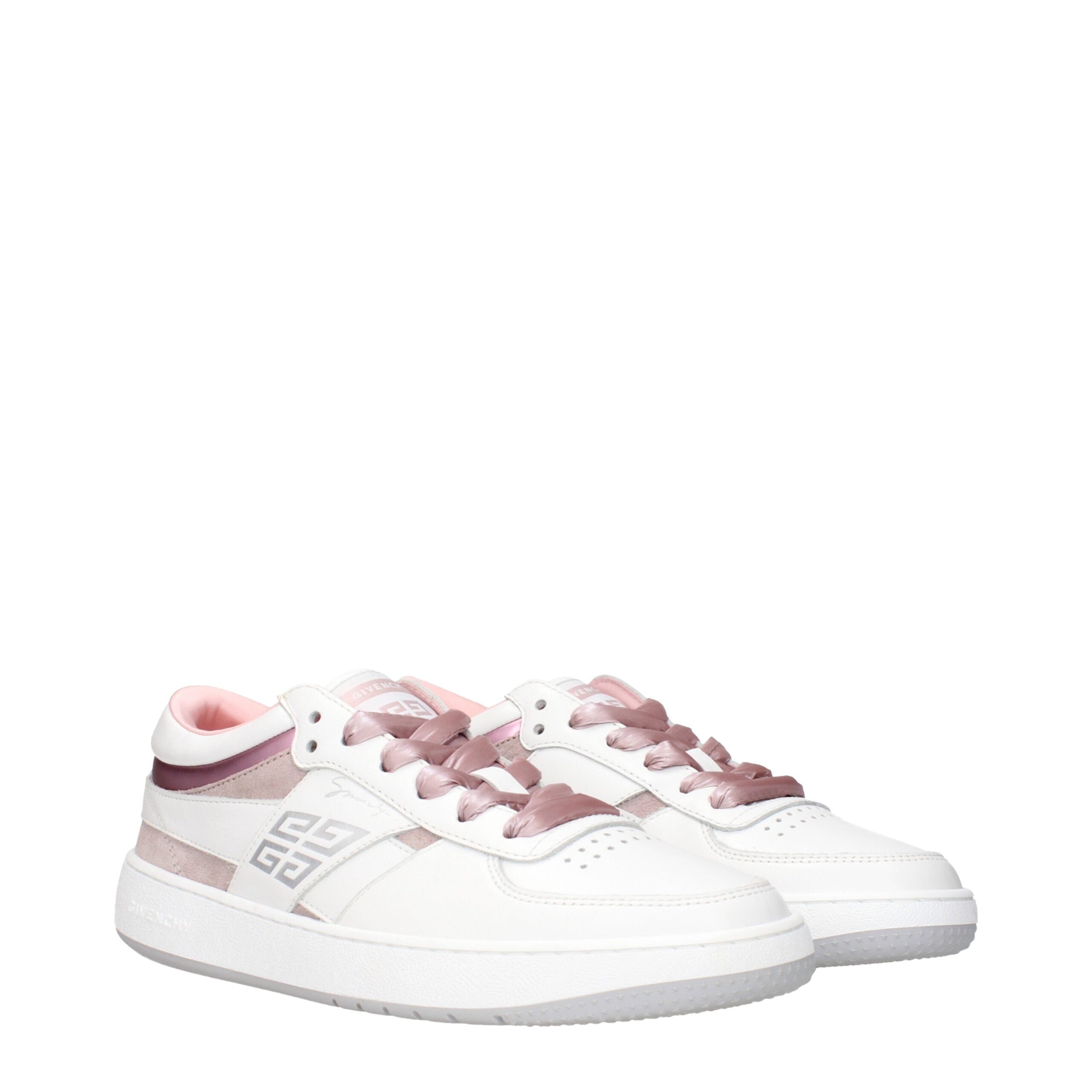 Givenchy Low-Top Sneakers in White Leather with Pink Details