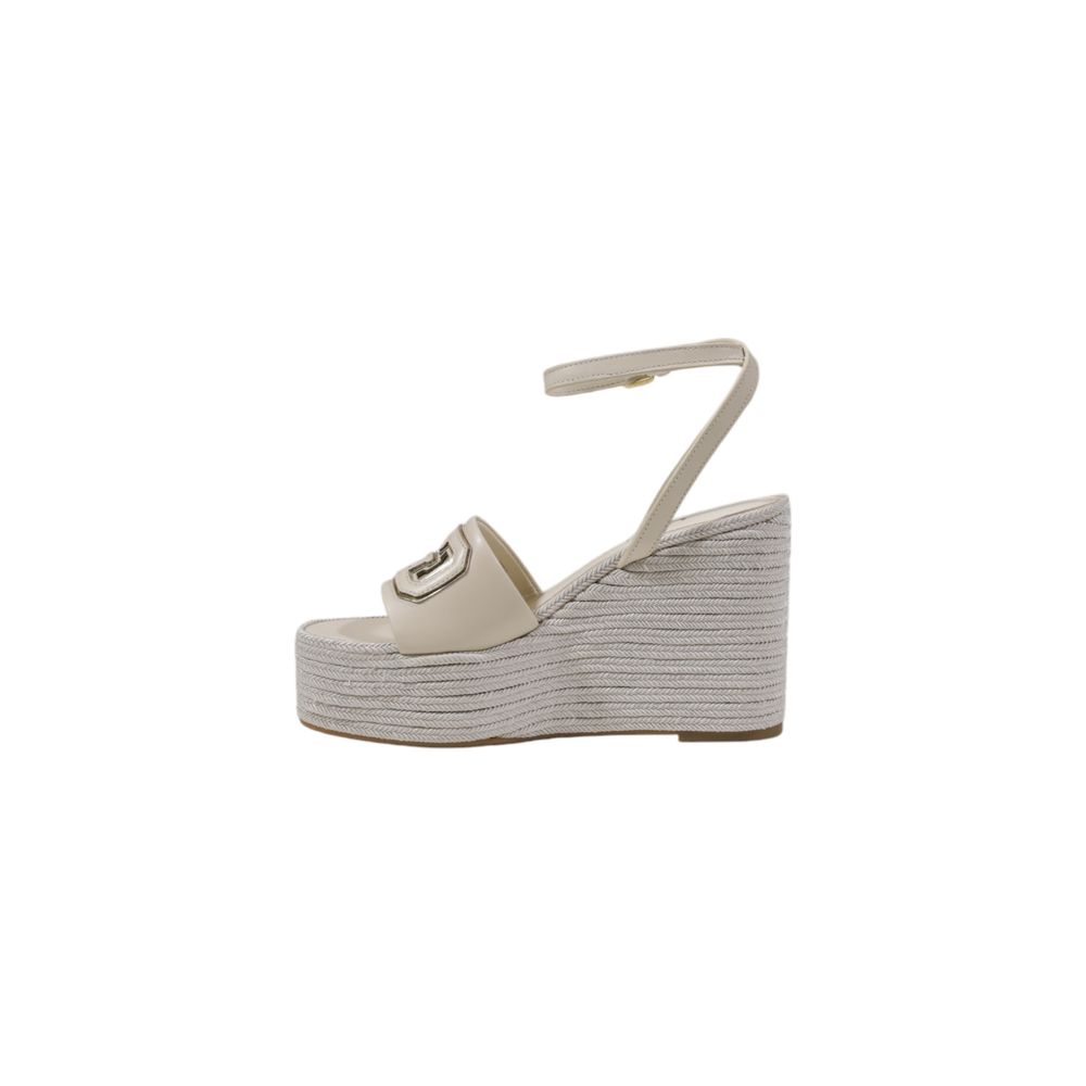 Guess TANVEE Wedge Sandals in Cream Synthetic Material