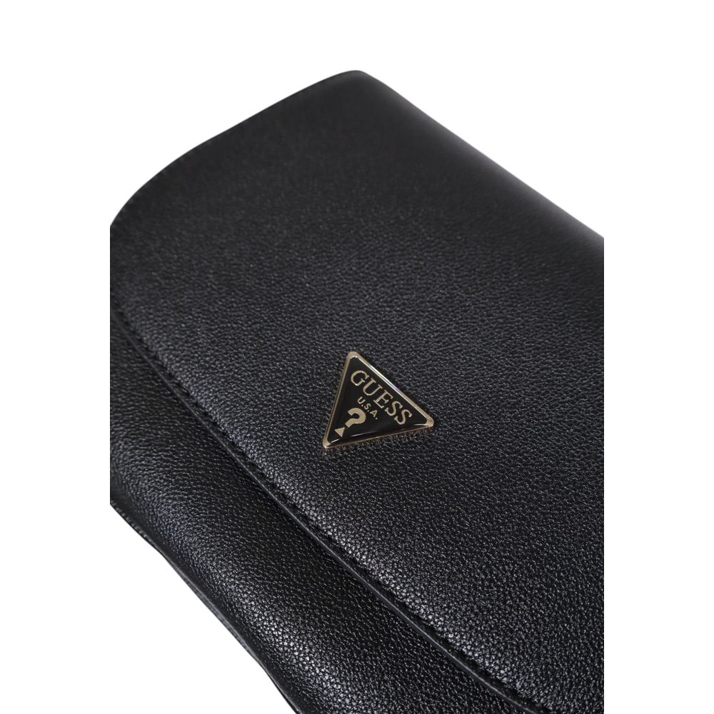 Guess SILVYE Small Bucket Bag in Black Polyurethane