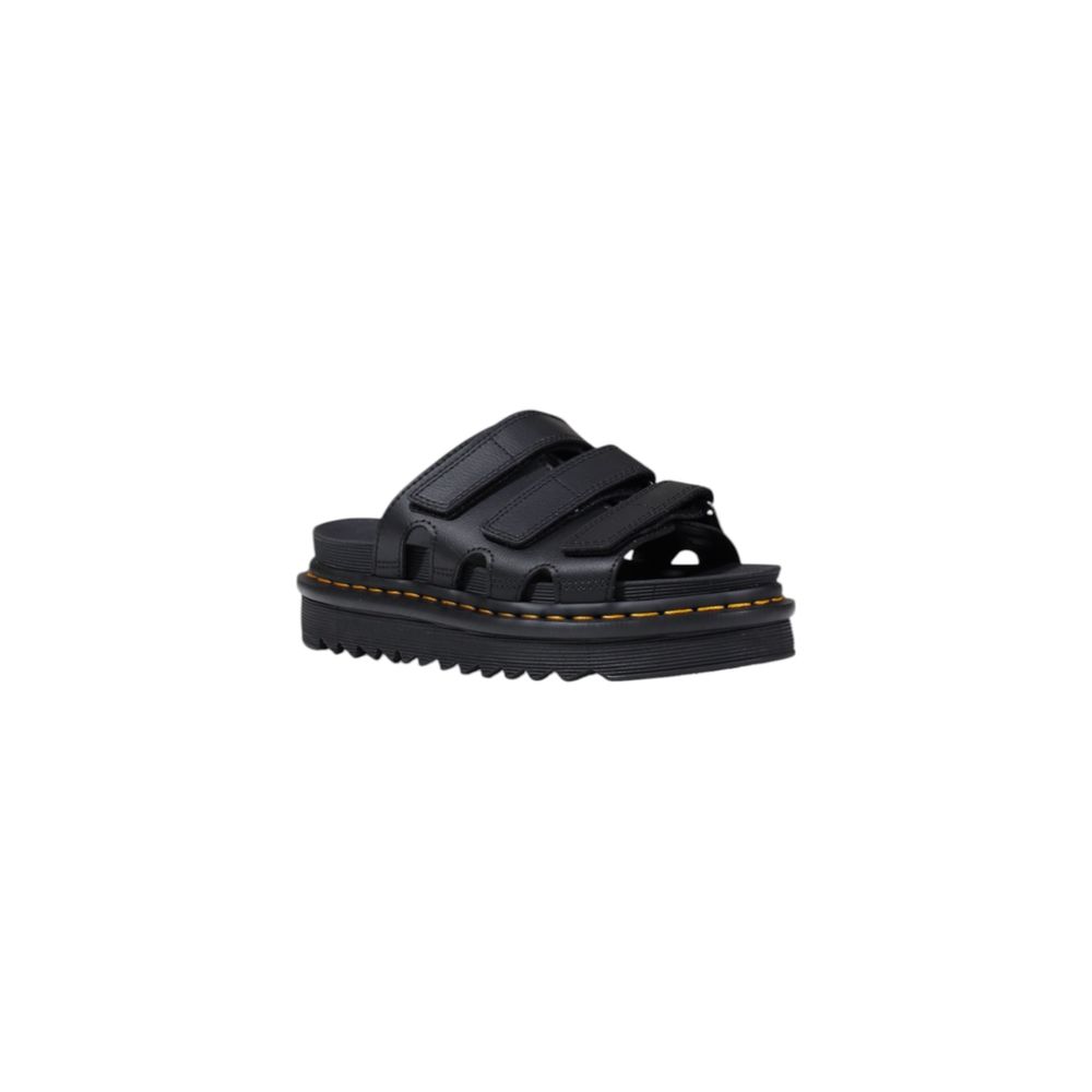 Dr. Martens Raine Slide Black Leather Platform Low Shoes, Sandal