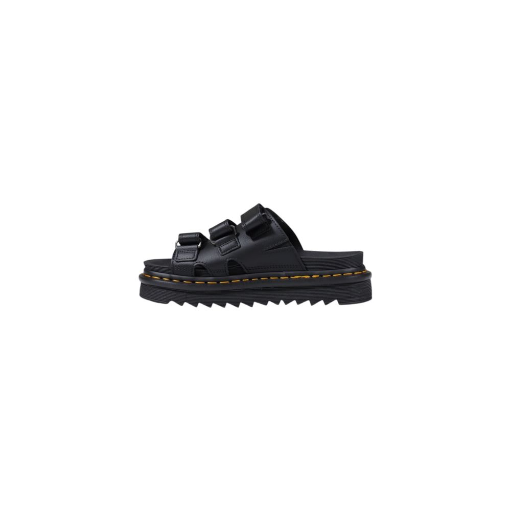 Dr. Martens Raine Slide Black Leather Platform Low Shoes, Sandal