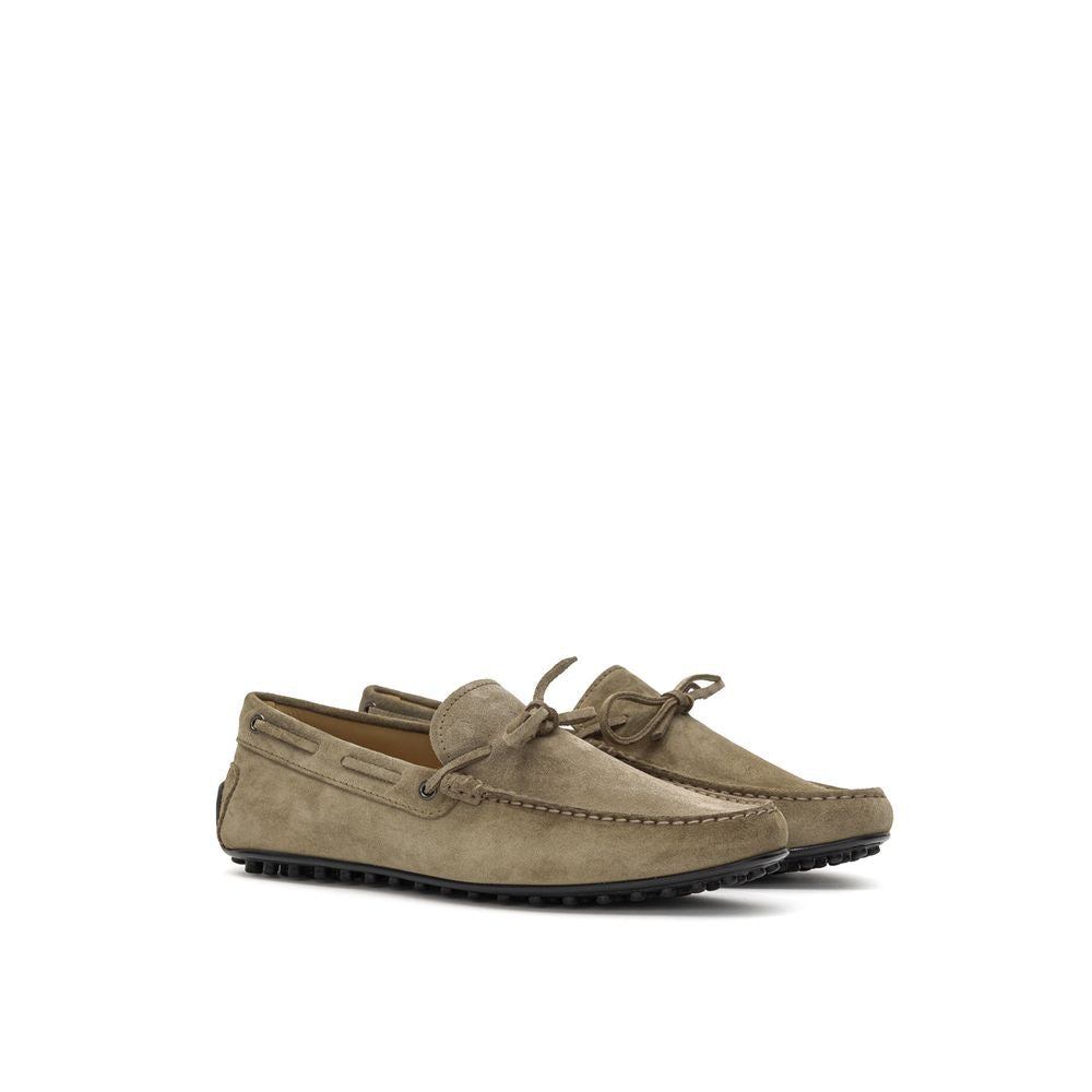 Tod's Beige Suede Leather Moccasin