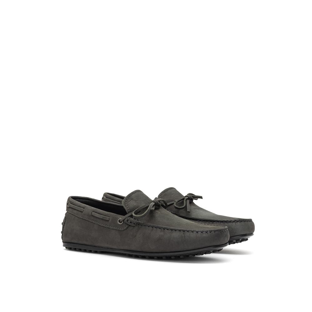 Tod's Gray Nubuc Leather Moccasin