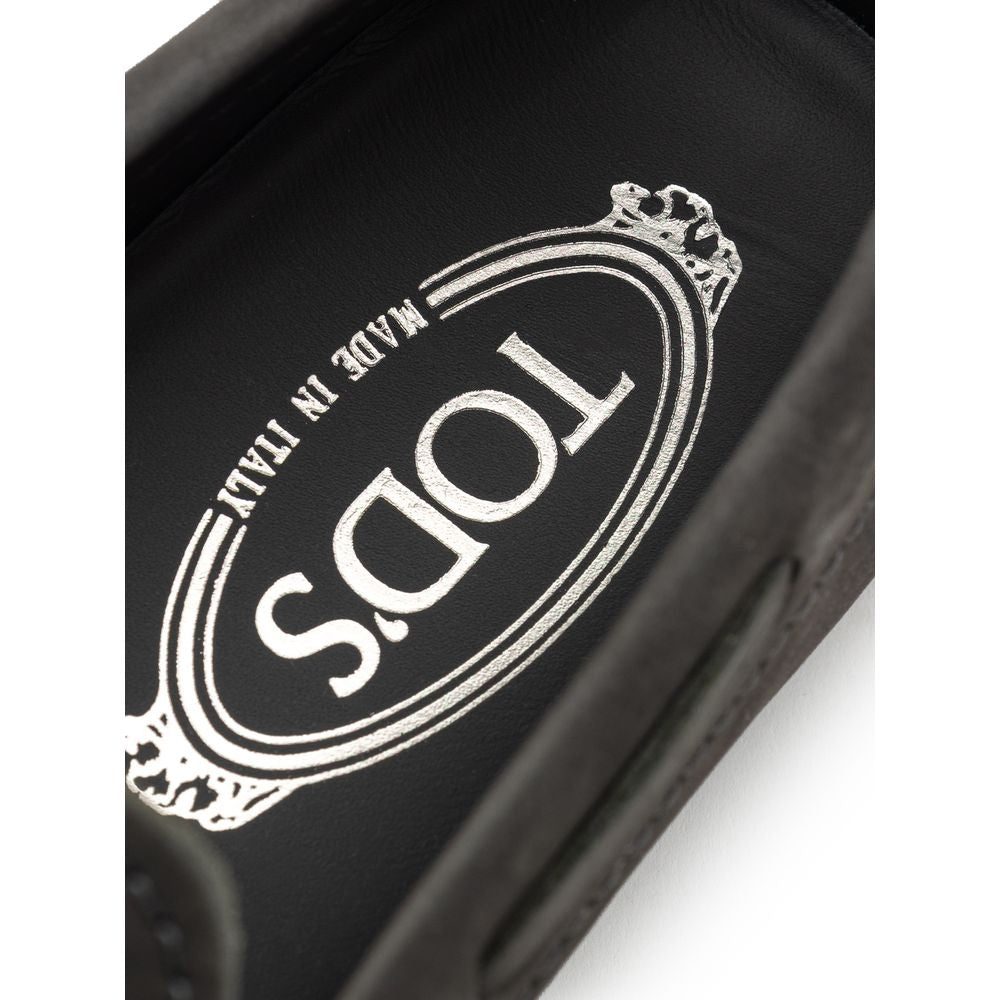 Tod's Gray Nubuc Leather Moccasin