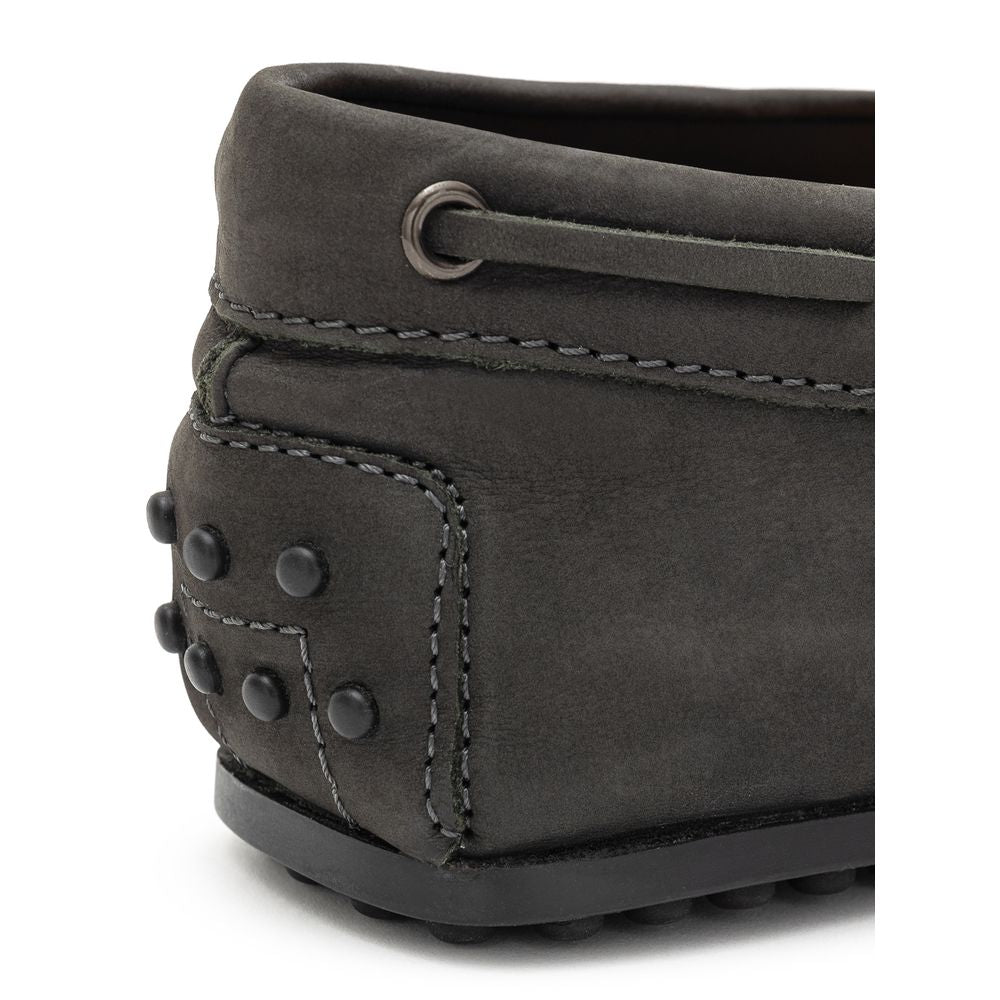Tod's Gray Nubuc Leather Moccasin