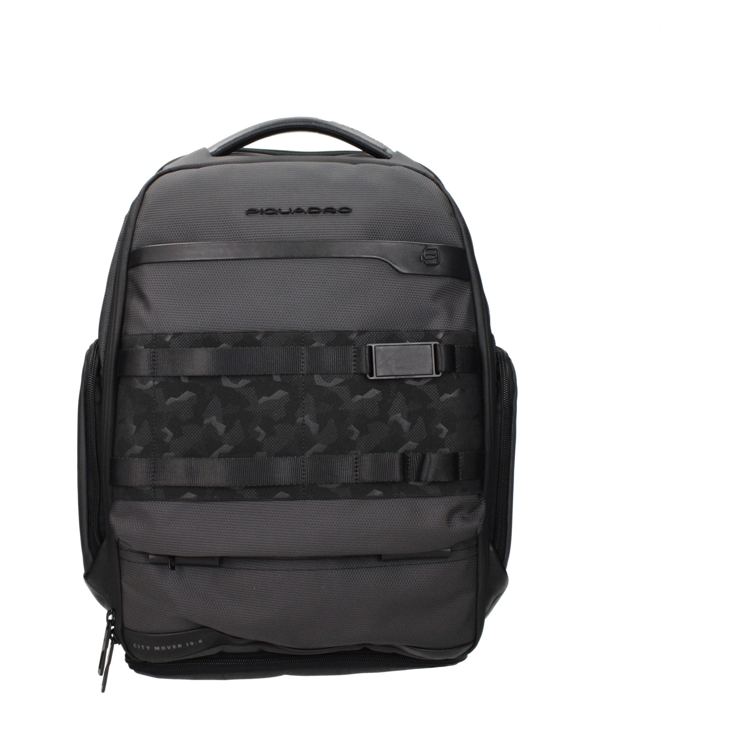 Piquadro Laptop/USB Backpack in Grey Fabric CA6318FXBMN