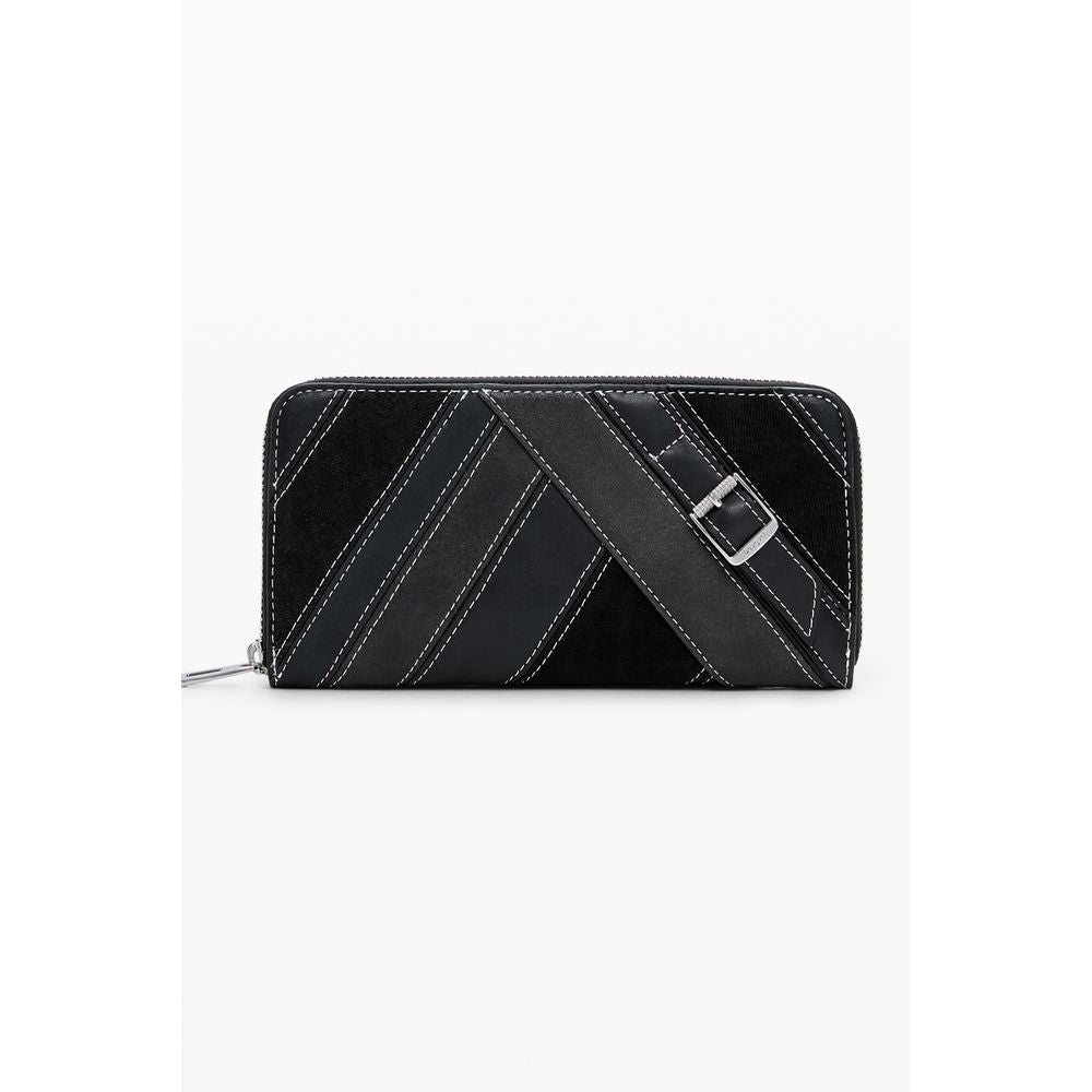Desigual Fibonacci Fiona Women's Wallet in Black Polyethylene, Multi-Compartment