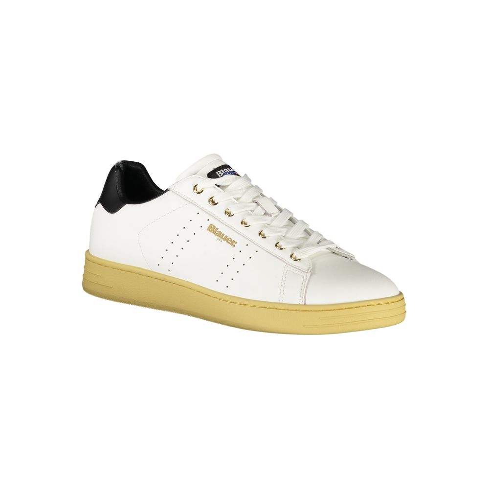 Blauer Men's White Sports Sneakers with Contrasting Black Details and Dynamic Sole