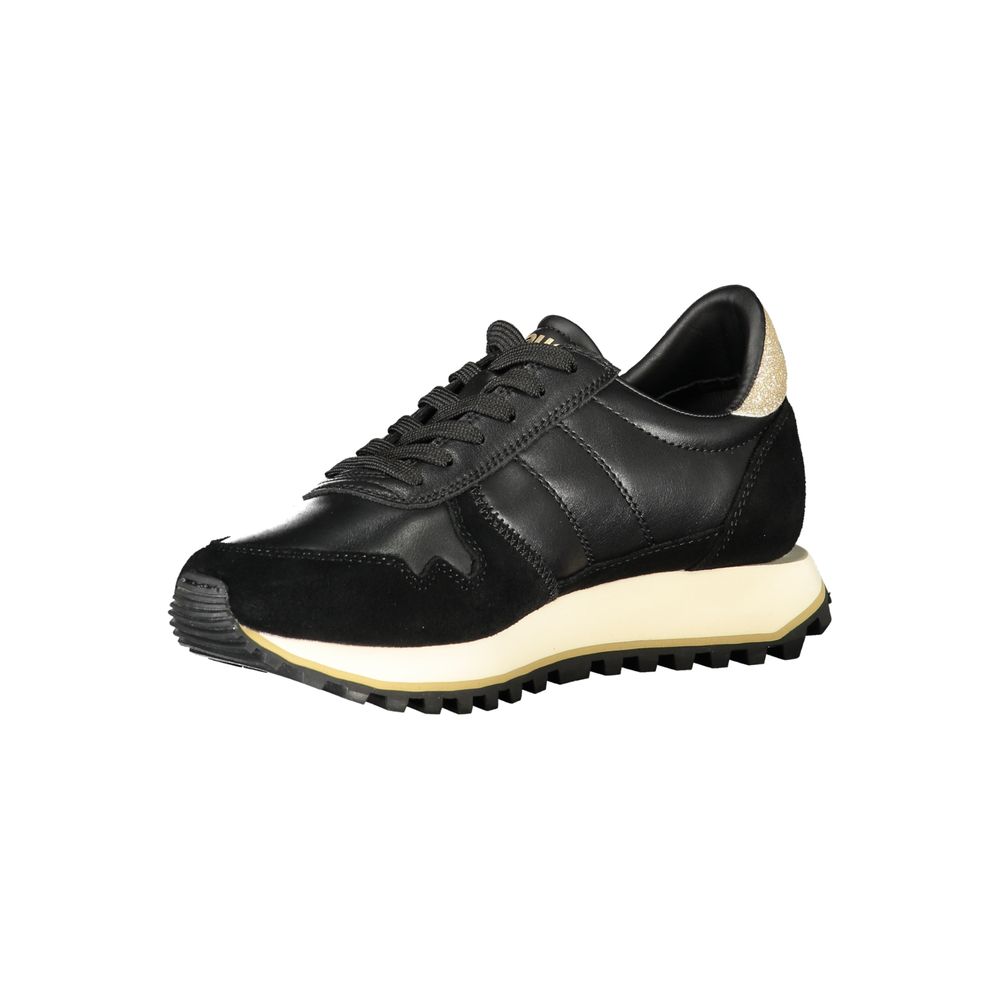 Blauer Women's Black Sports Sneakers with Contrasting Gold Details