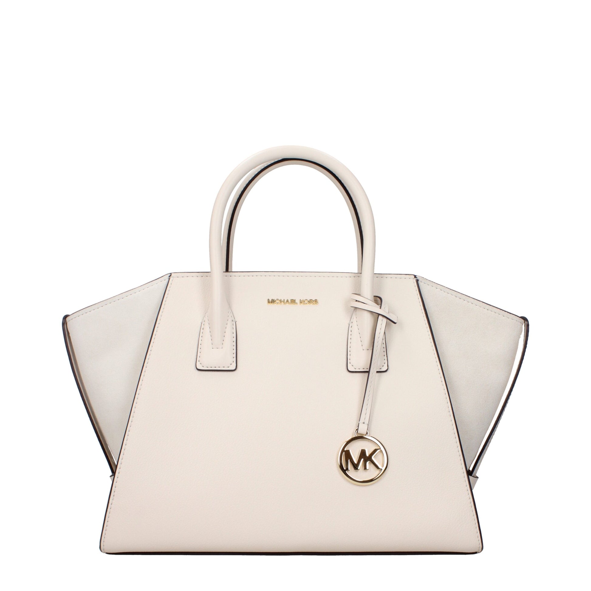 Borsa a Mano Michael Kors Avril Grande in Pelle Crema Chiaro
