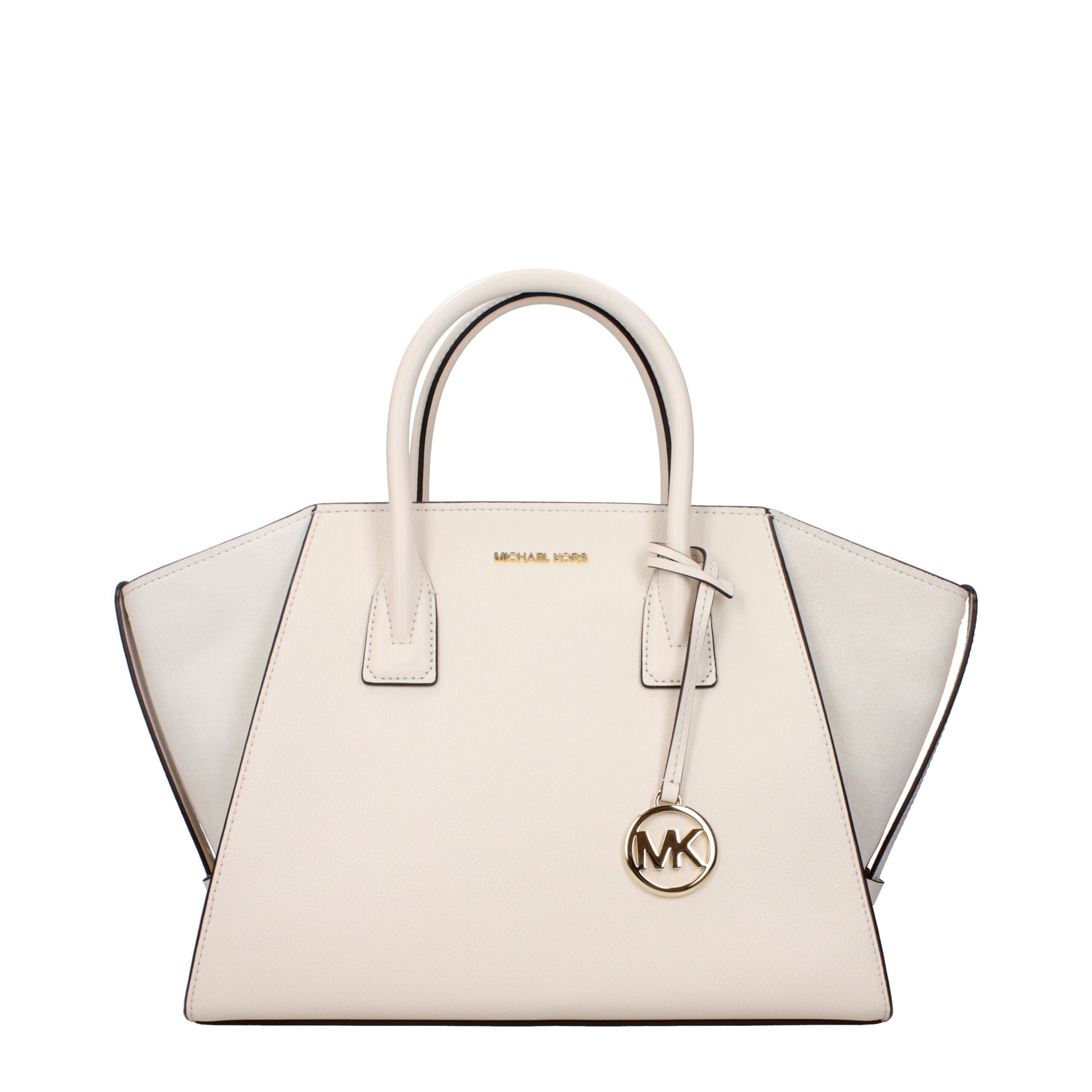 Borsa a Mano Michael Kors Avril Grande in Pelle Crema Chiaro