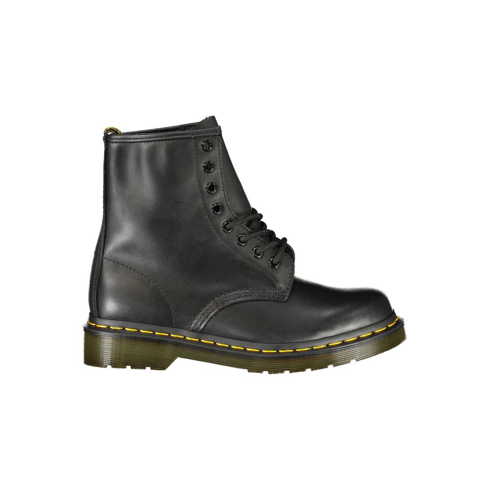 Dr. Martens Black Leather Ankle Boots with Contrasting Logo and Details