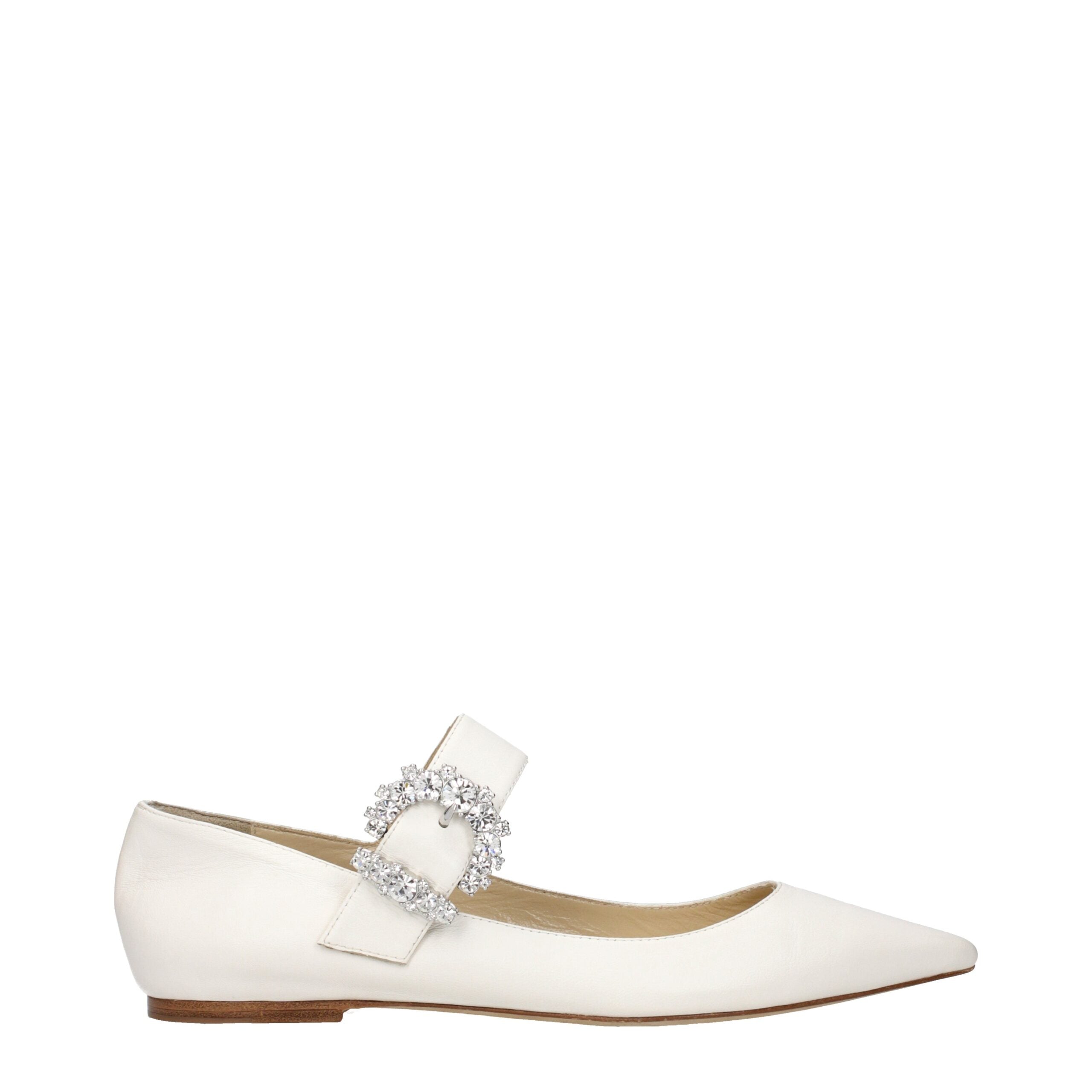 Jimmy Choo CHERI FLAT Ballerinas in Genuine White Leather