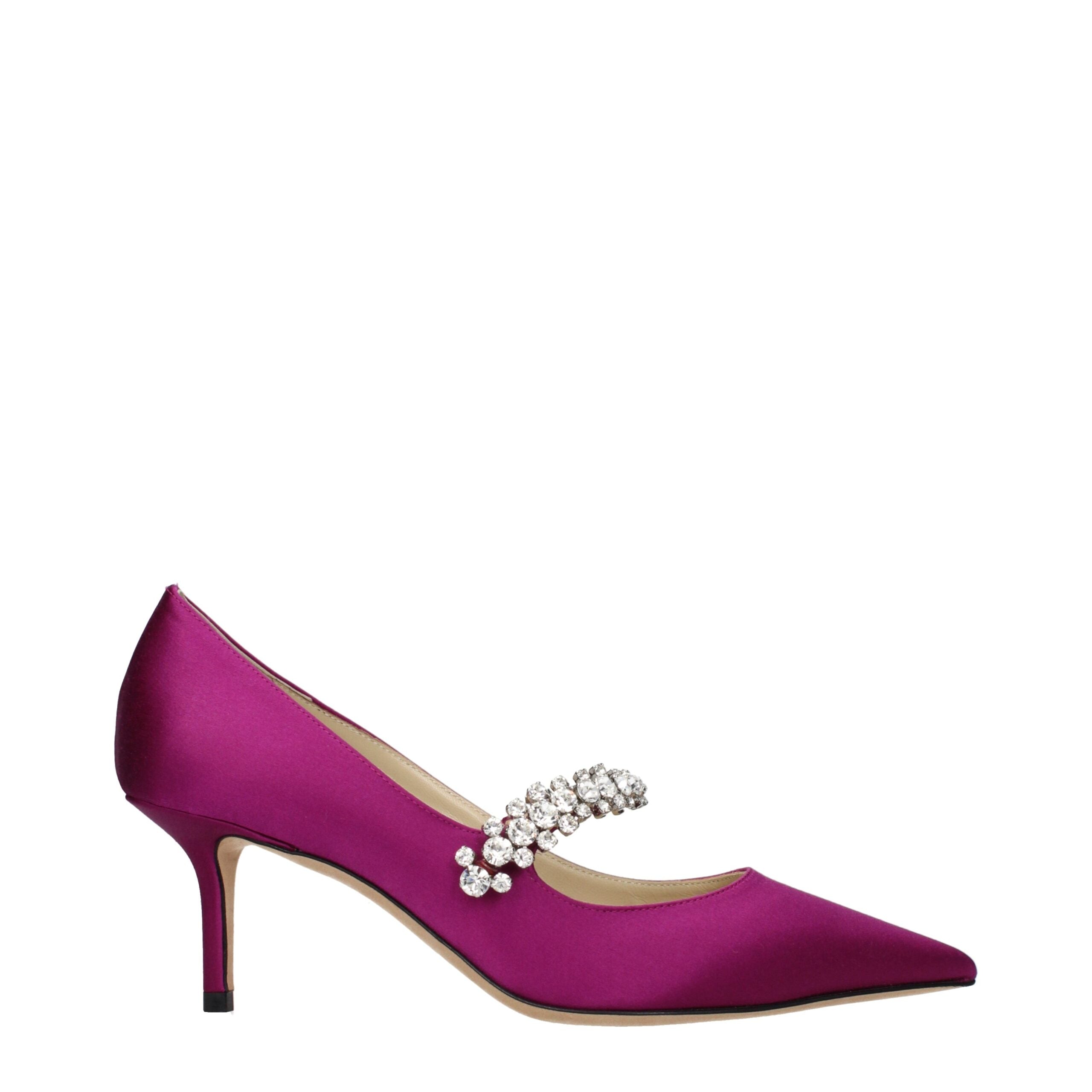 Jimmy Choo BING 65 Fuchsia Satin Crystal Pumps 6.5cm Heel
