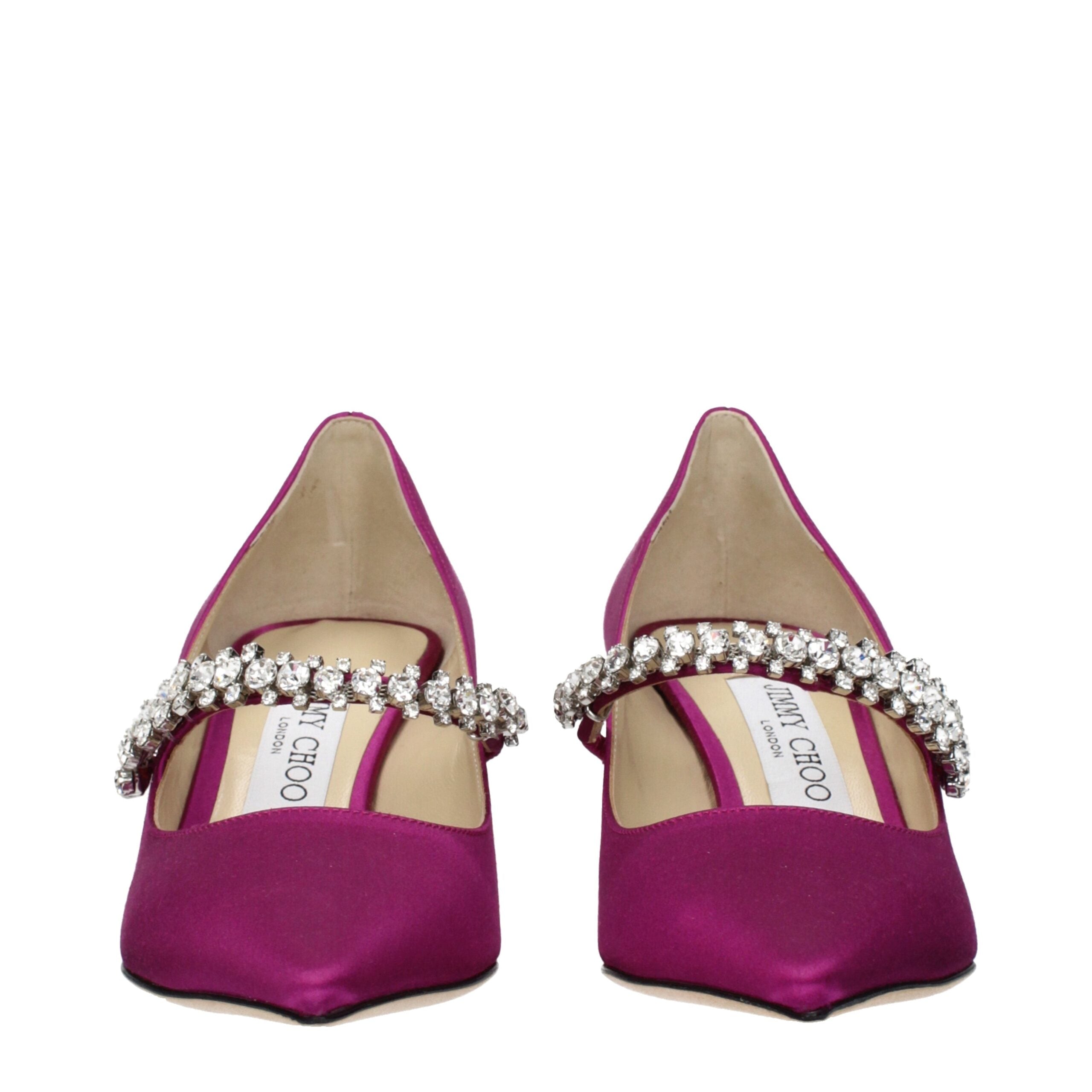 Jimmy Choo BING 65 Fuchsia Satin Crystal Pumps 6.5cm Heel