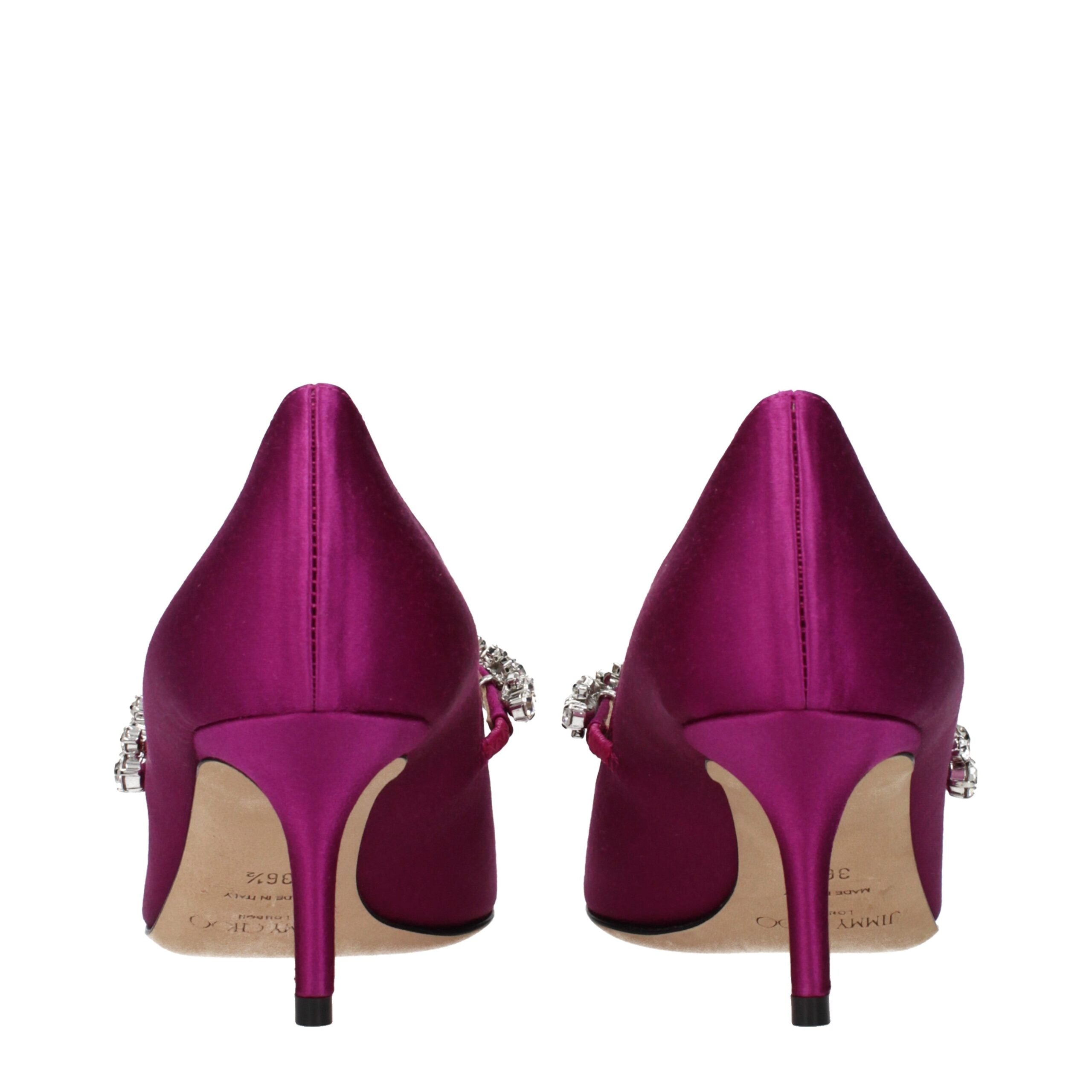 Jimmy Choo BING 65 Fuchsia Satin Crystal Pumps 6.5cm Heel