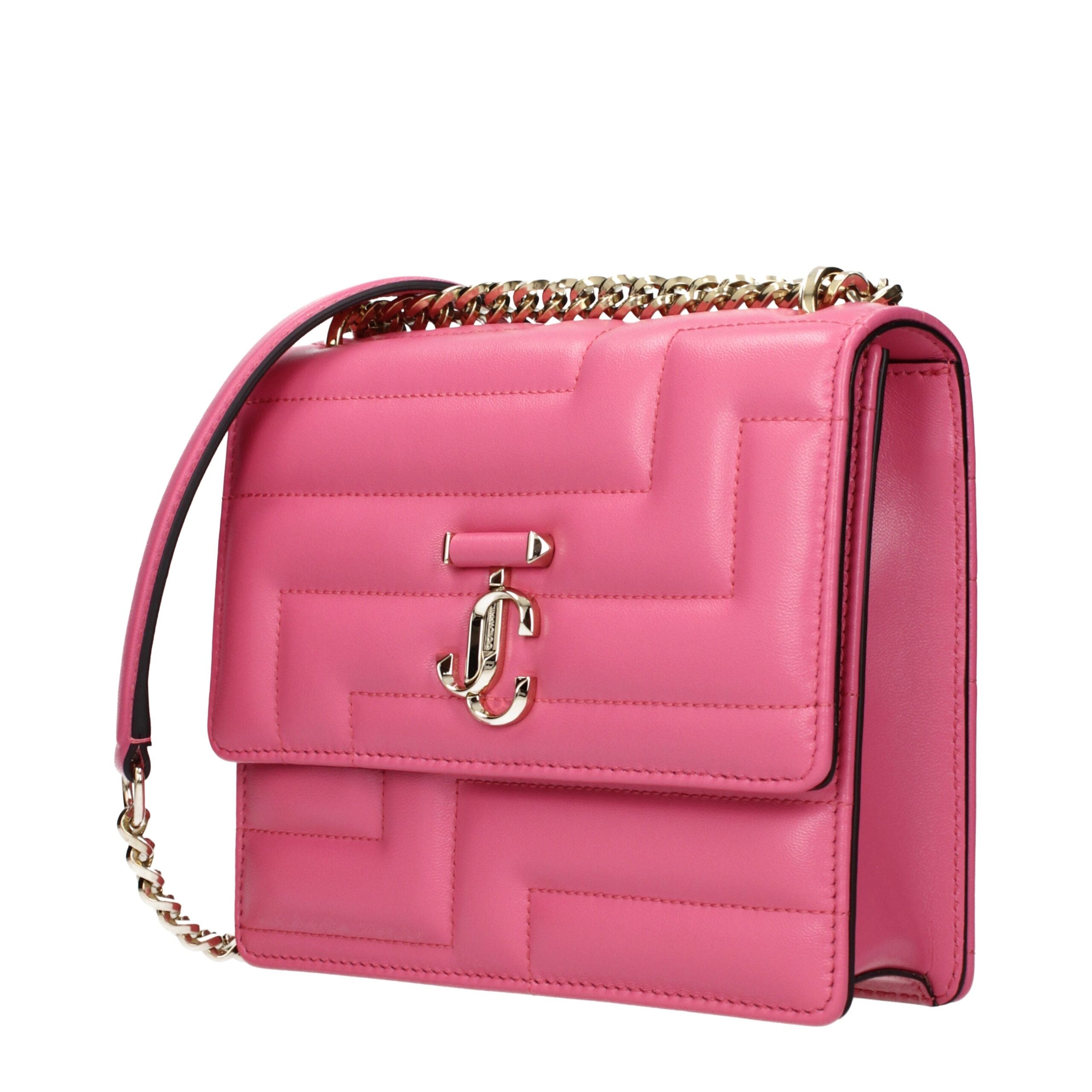 Jimmy Choo VARENNE AVENUE Shoulder Bag in Pink Genuine Leather