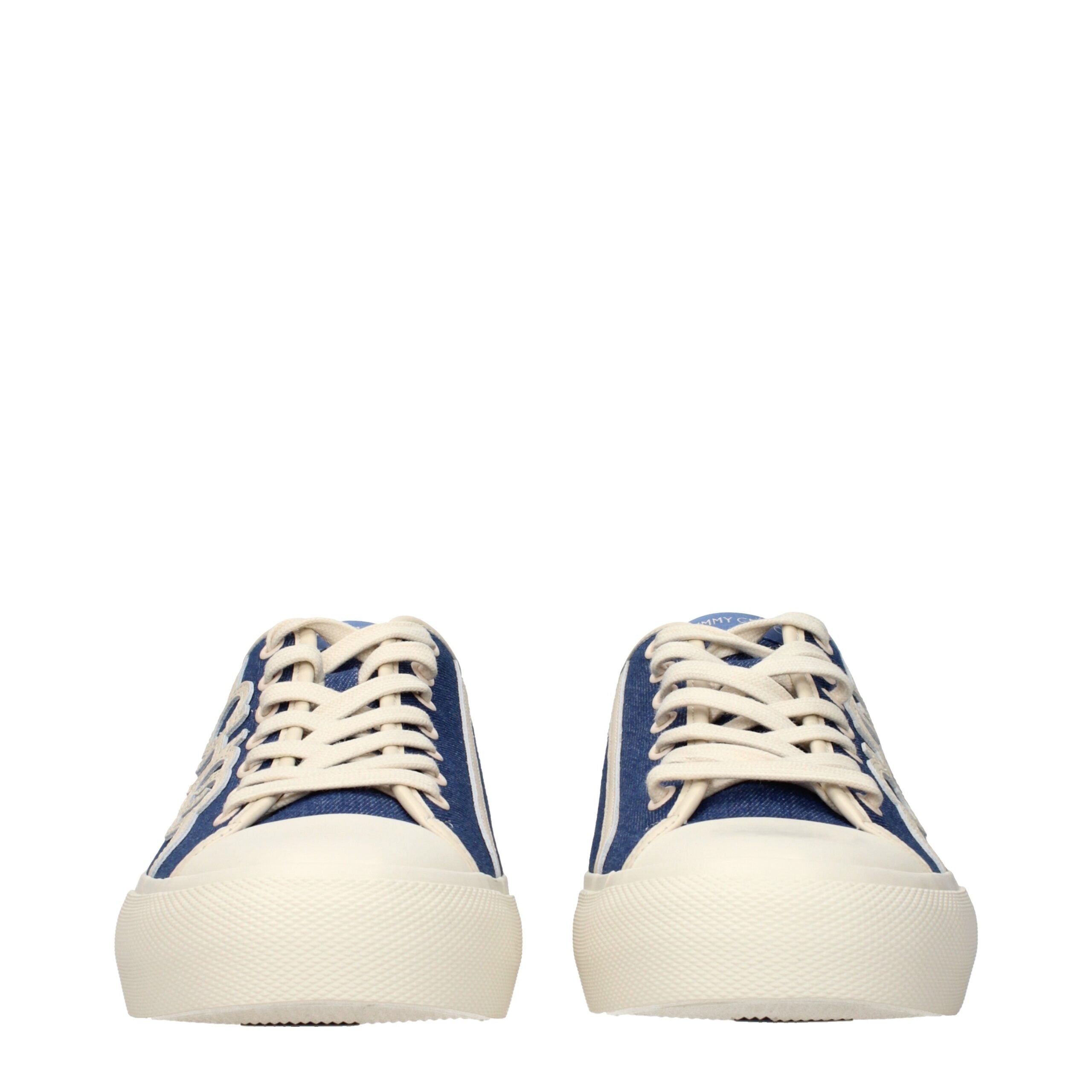 Jimmy Choo FENIX LOW Sneakers in Mixed Blue Denim Fabric