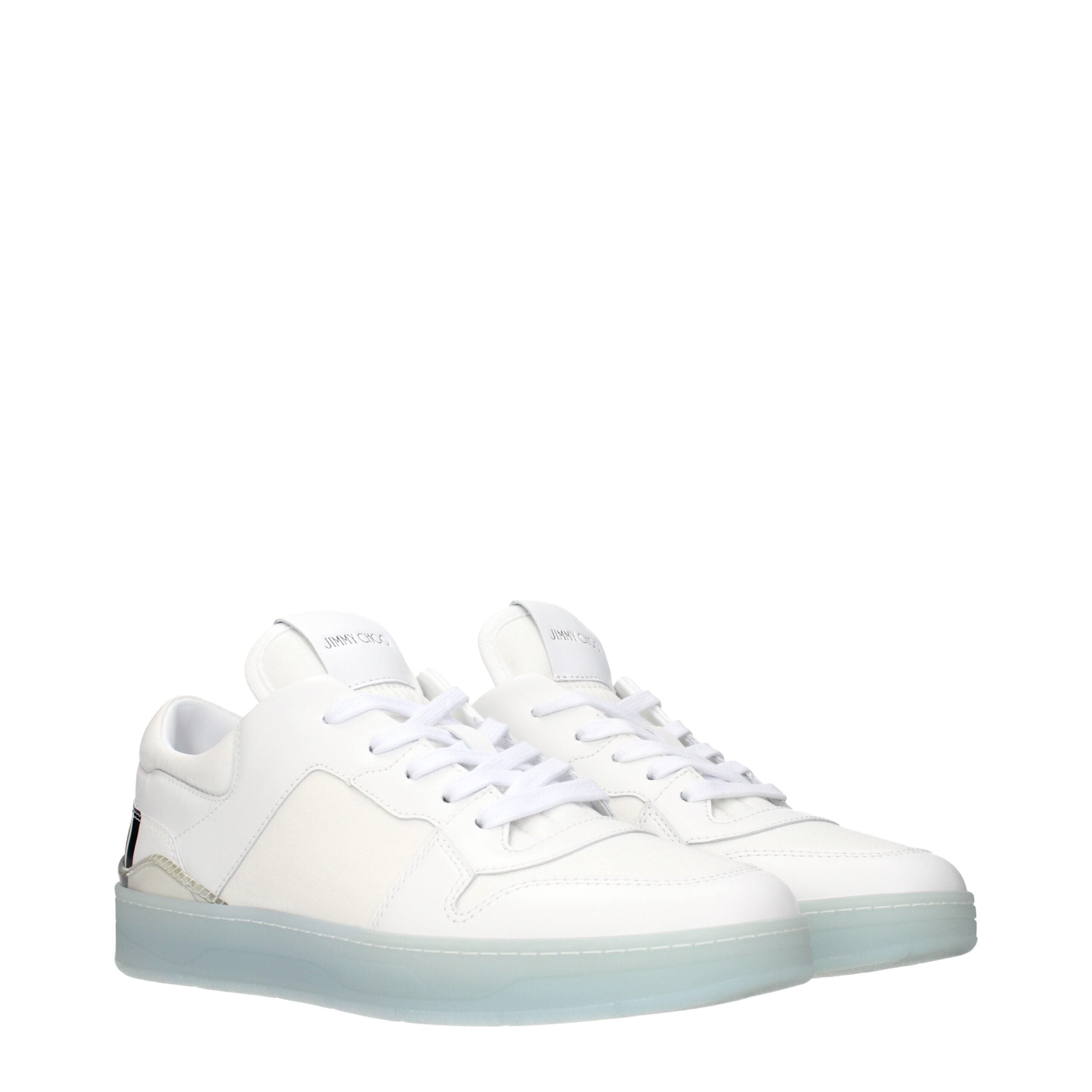 Jimmy Choo FLORENT Sneakers in White Leather with Contrasting Details