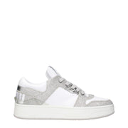 Jimmy Choo FLORENT Sneakers in White and Silver Leather