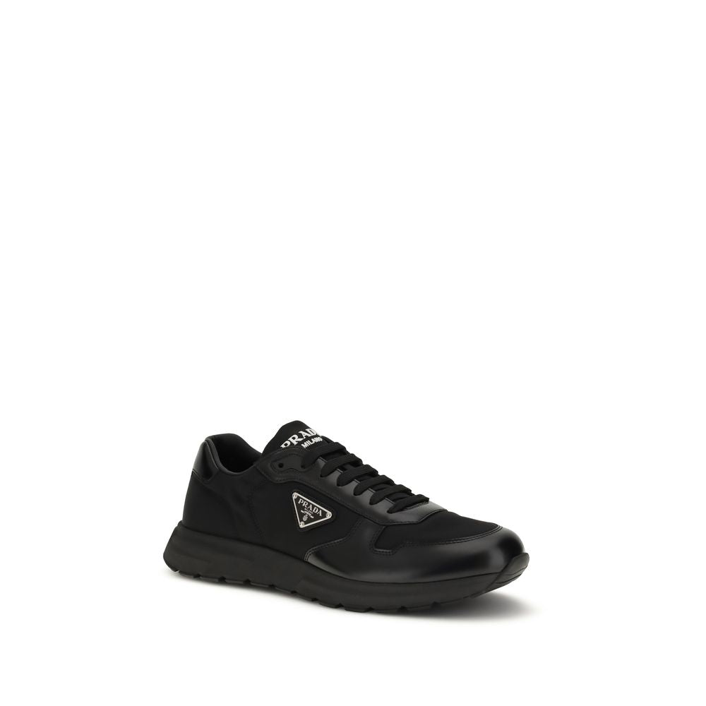 Prada Prax 01 Sneakers Nere in Re-Nylon e Pelle Spazzolata