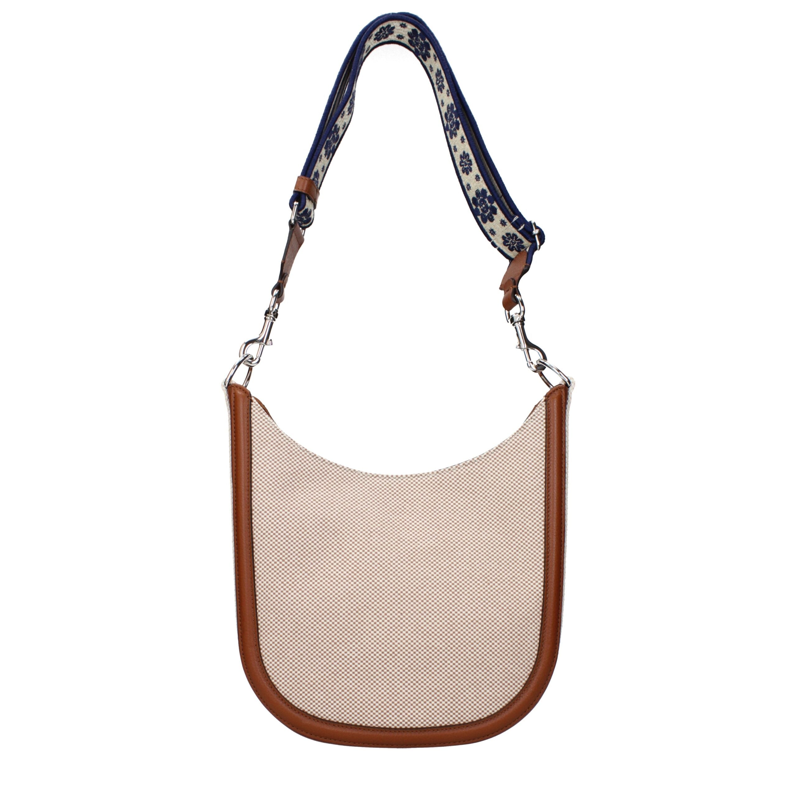 Valentino Garavani Beige Vintage-Effect Fabric Shoulder Bag