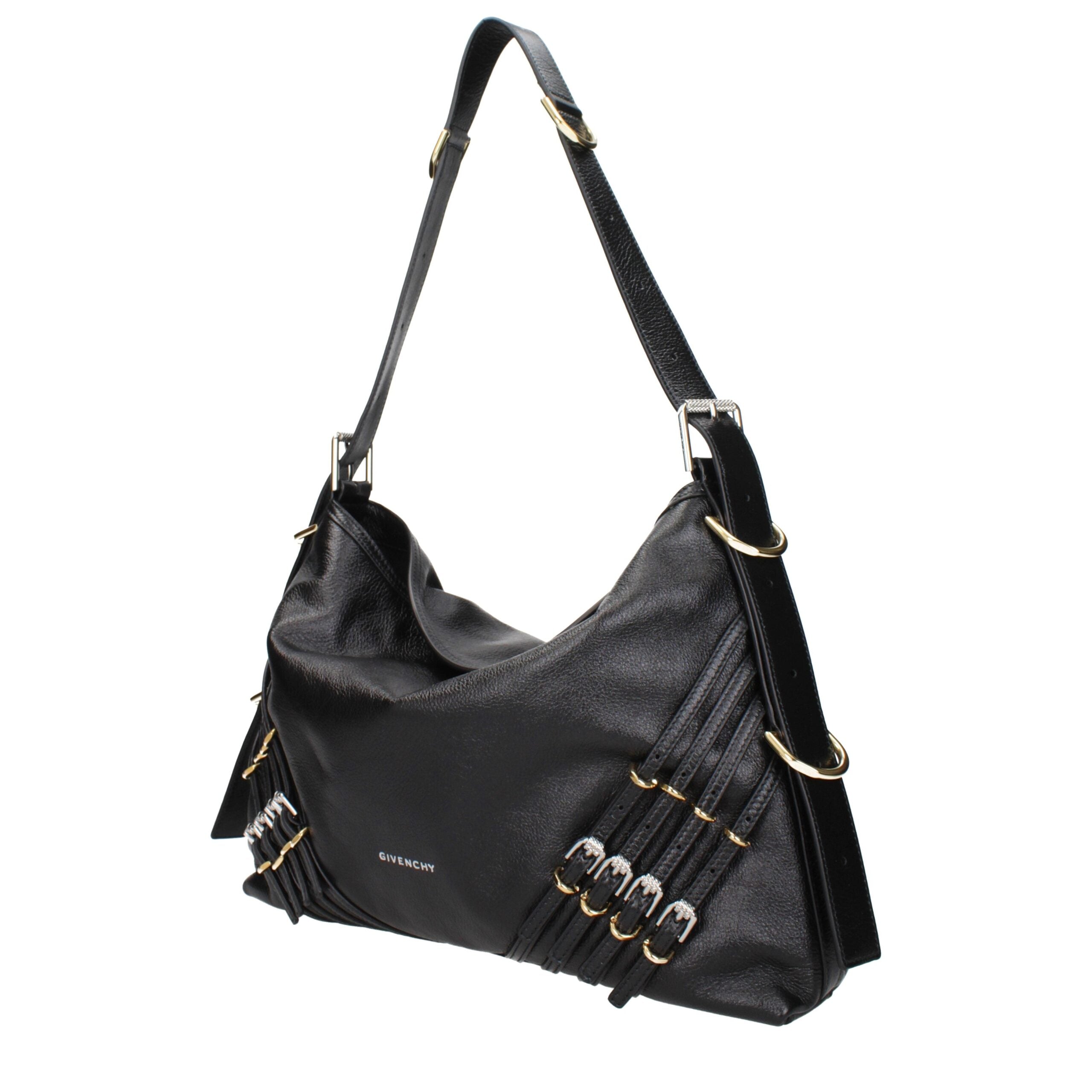 Givenchy Black Leather Shoulder Bag with Adjustable and Removable Handle and Shoulder Strap