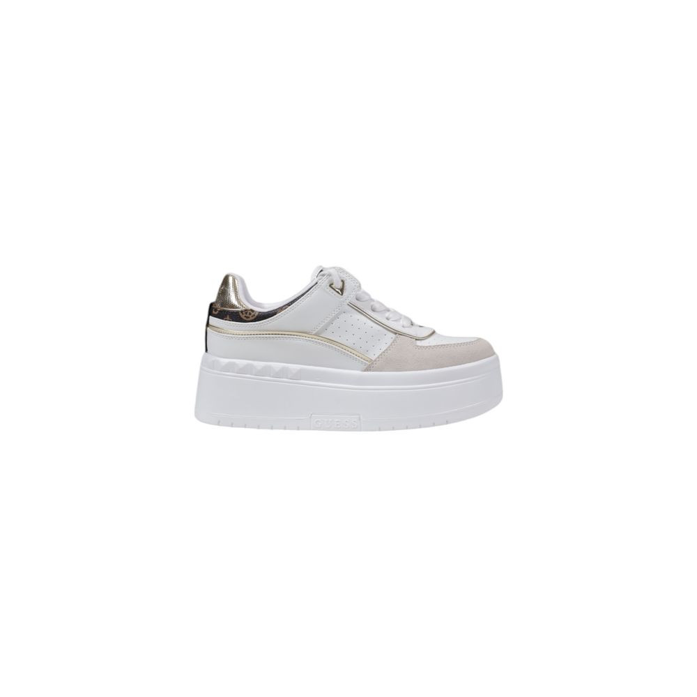 Guess RIDGEE Low-Top Platform Sneakers in White Polyurethane