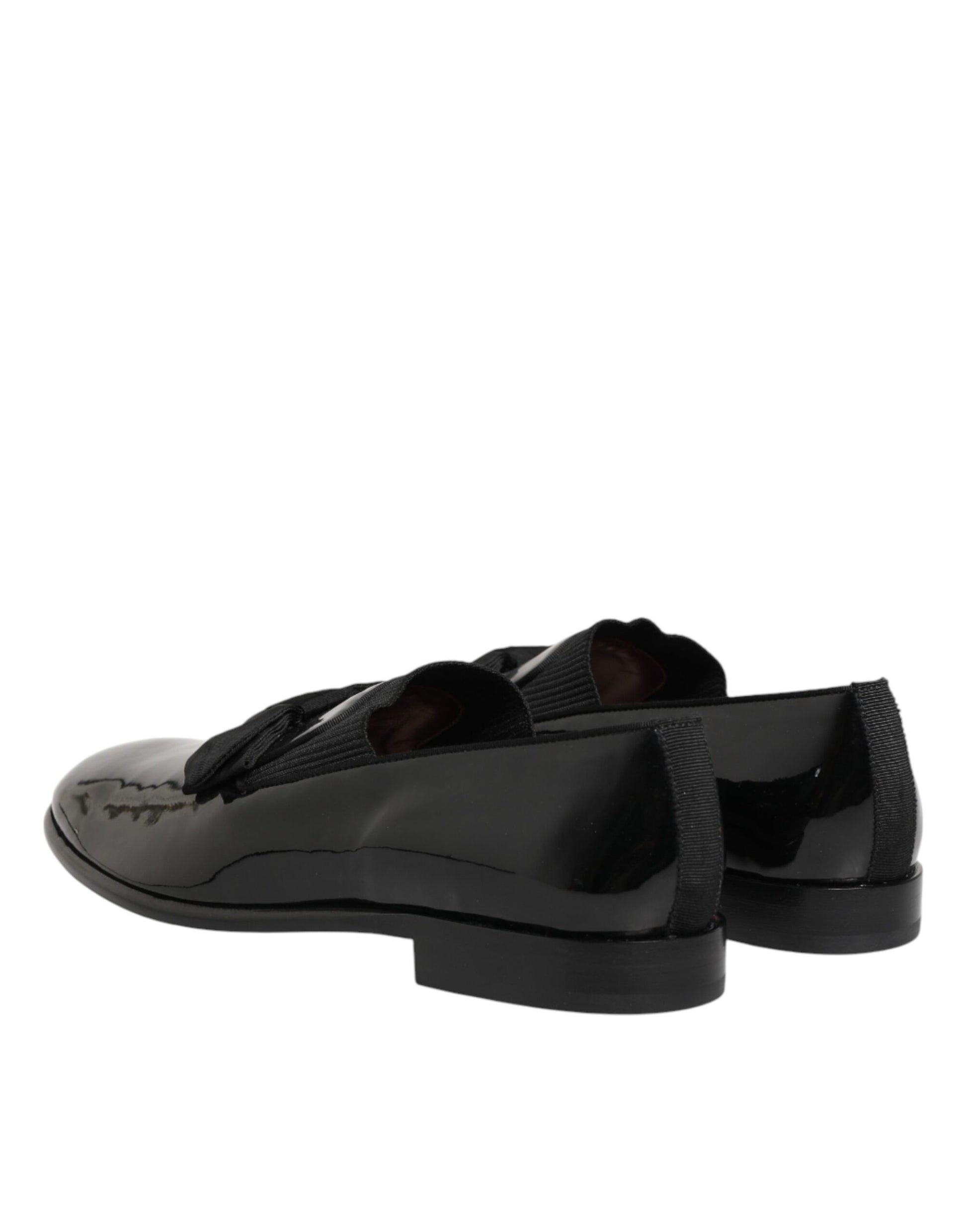Dolce & Gabbana Black Leather Slip On Dress Men Loafers Shoes