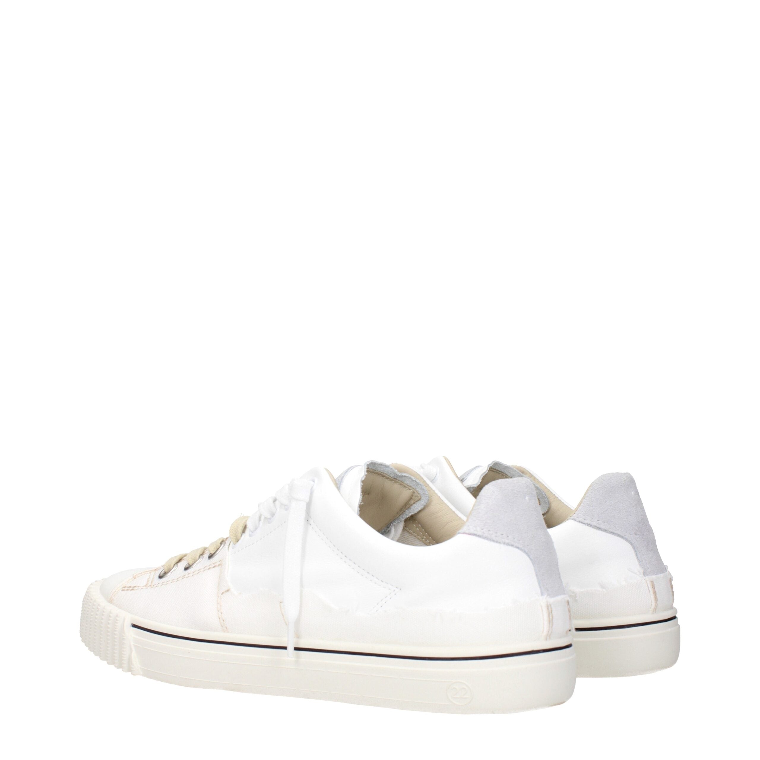 Maison Margiela Low Top Sneakers in White Leather with Logo