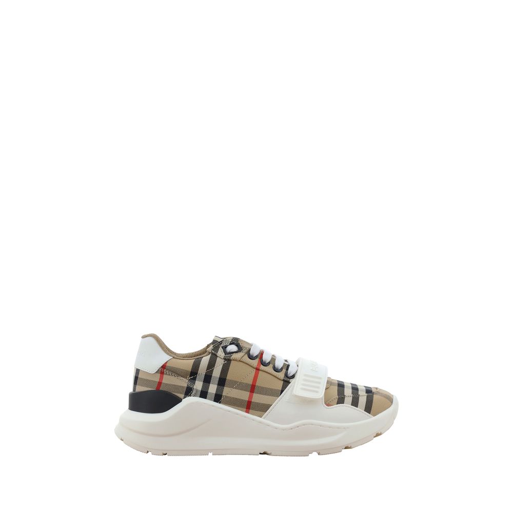 Burberry New Regis Athletic Sneakers in Beige Archive Check Cotton