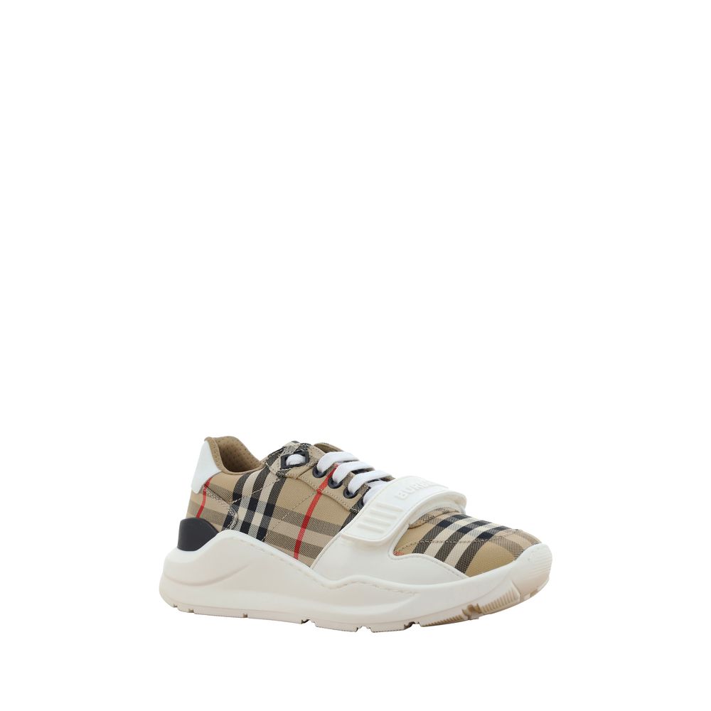 Burberry New Regis Athletic Sneakers in Beige Archive Check Cotton