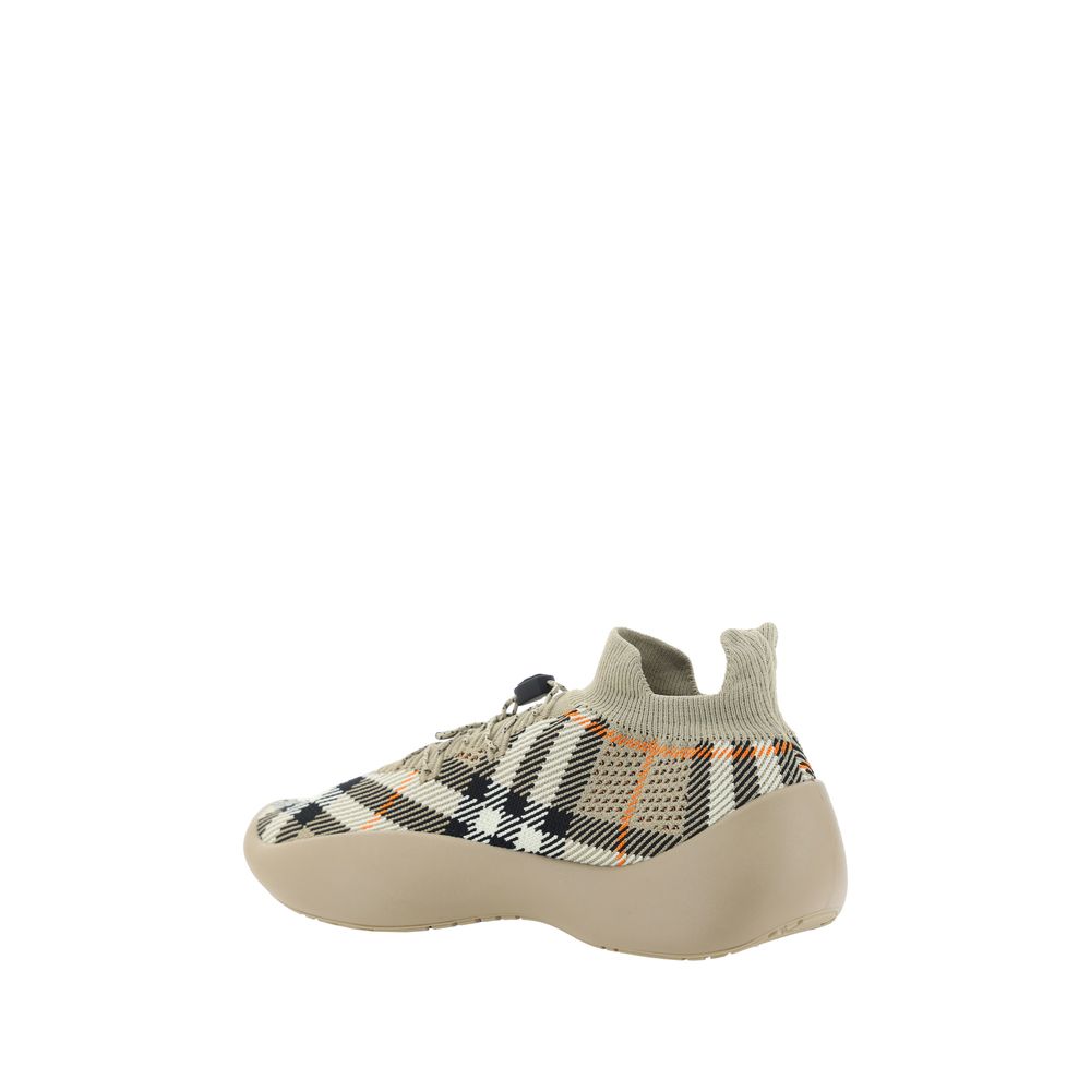 Sneakers Athletic Burberry Neptune in Gomma Marrone Archivio Check