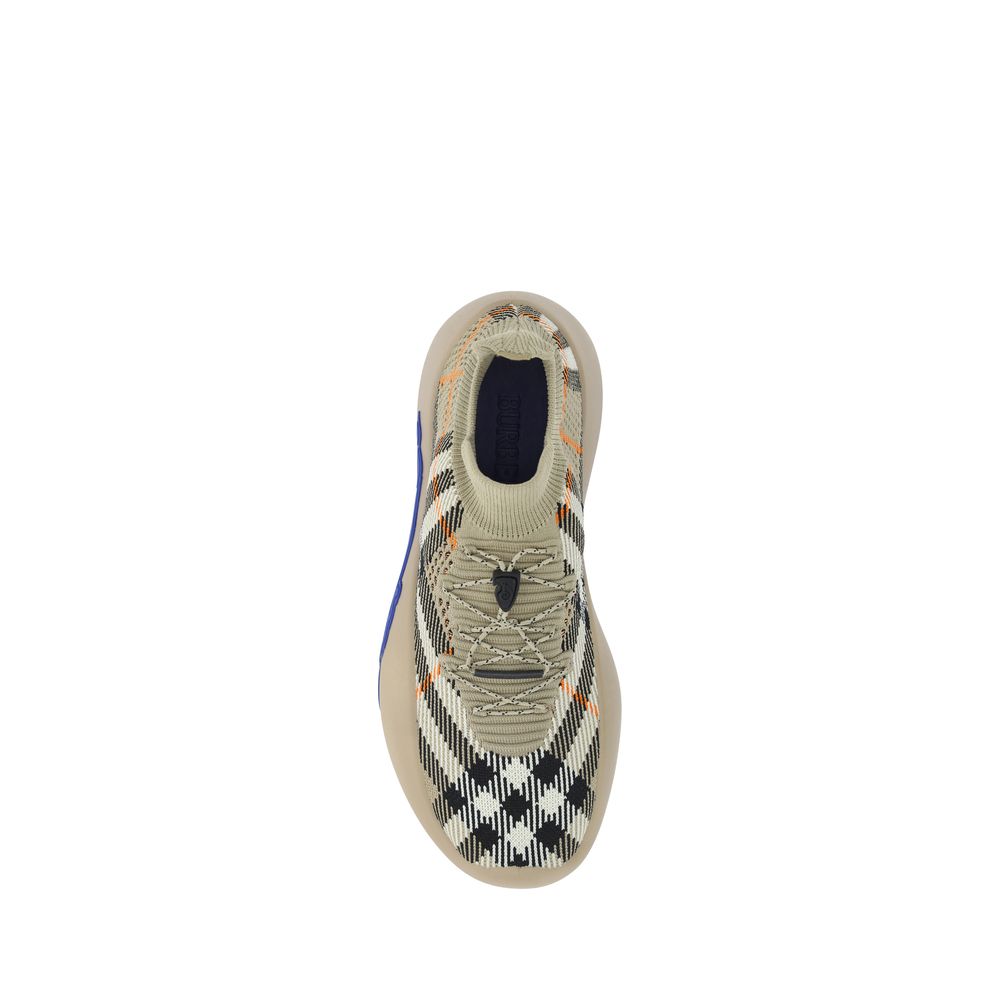 Sneakers Athletic Burberry Neptune in Gomma Marrone Archivio Check