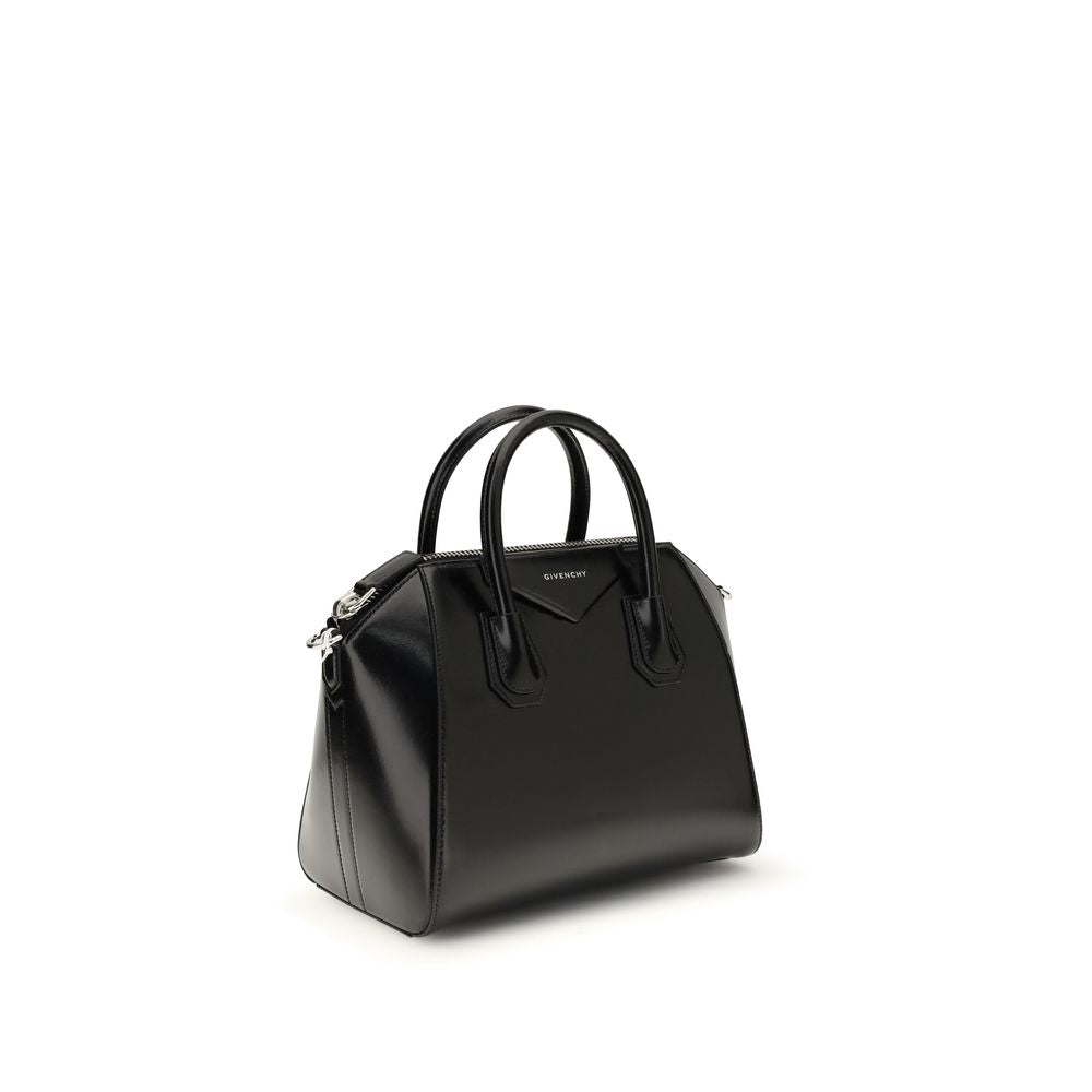 Givenchy Borsa a Mano Antigona Small Box in Pelle di Vitello Nera Hardware Gold