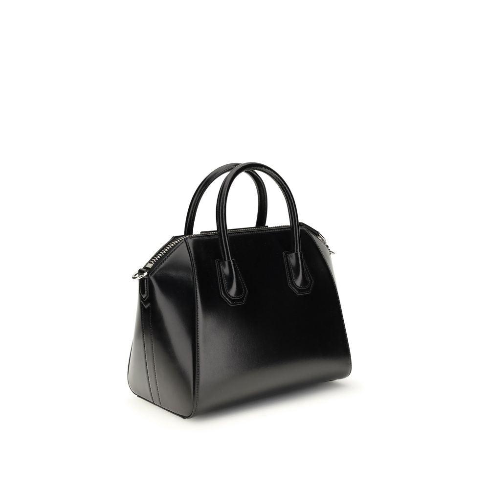 Givenchy Borsa a Mano Antigona Small Box in Pelle di Vitello Nera Hardware Gold