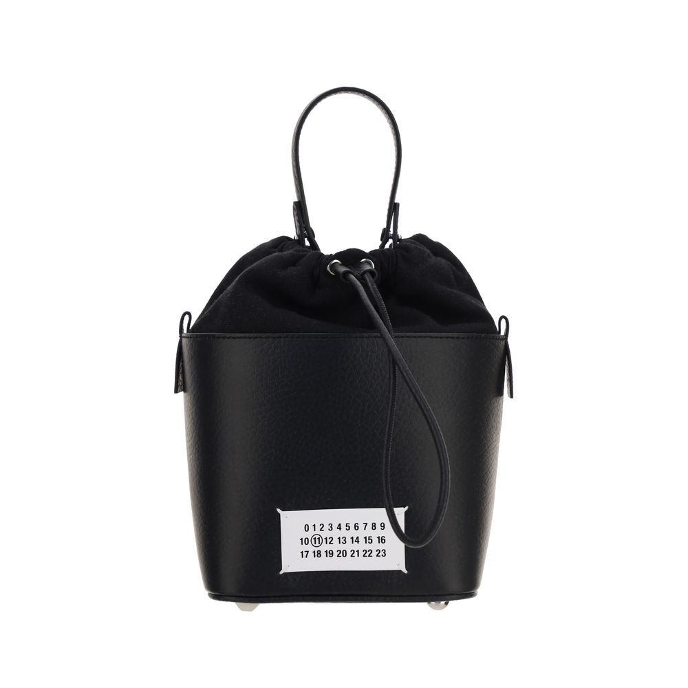 Maison Margiela Black Calfskin Bucket Bag with Chain