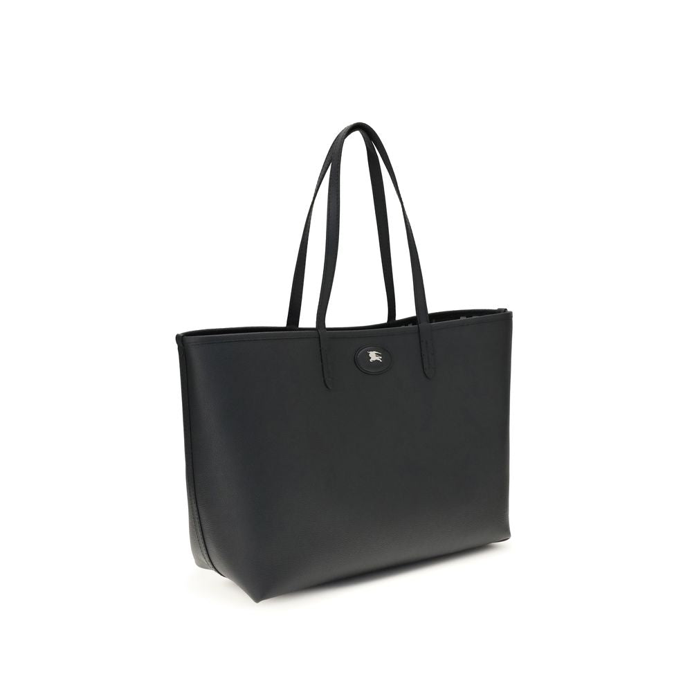 Burberry Bloomsbury Medium Reversible Tote Bag in Black Leather