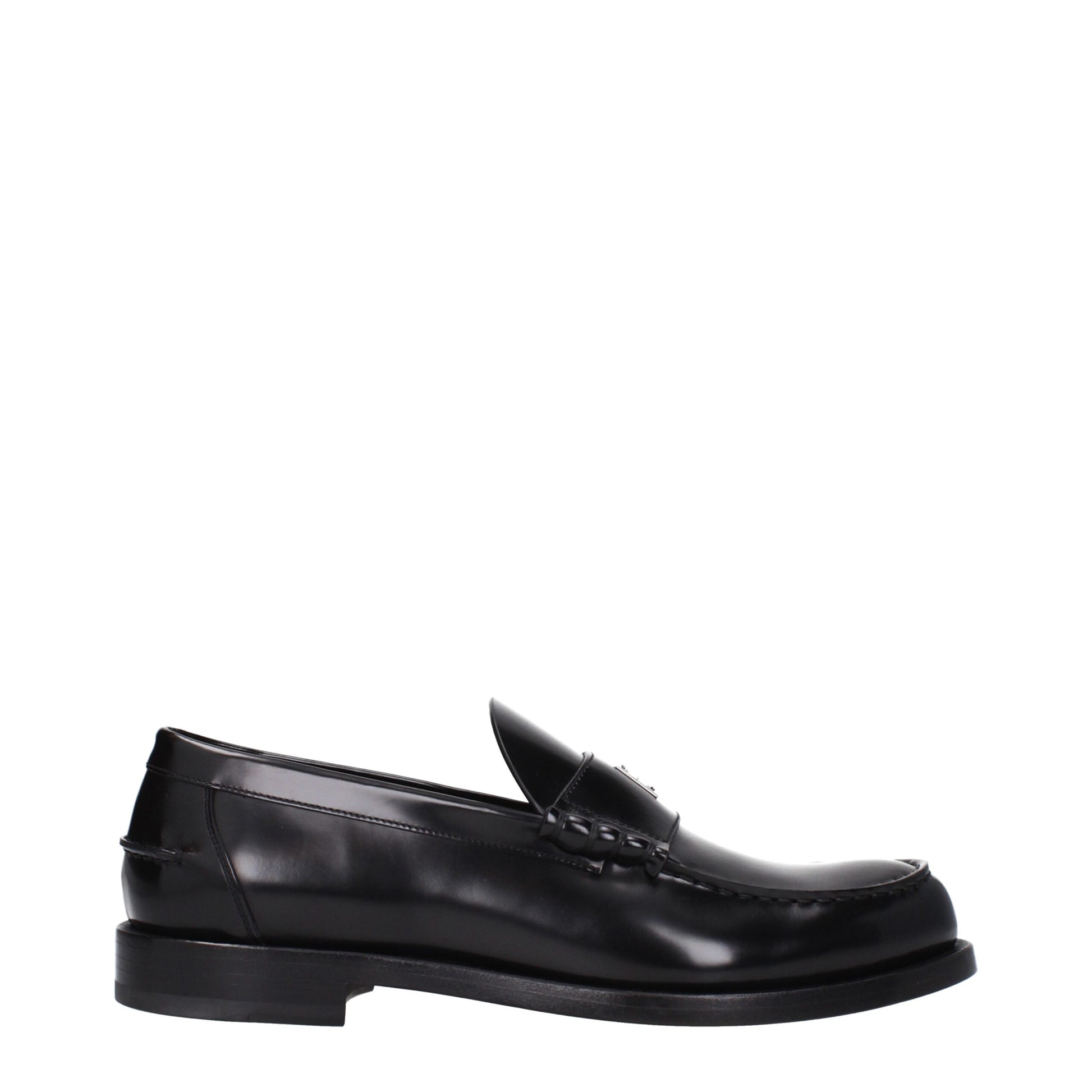 Mocassini Givenchy Slip-On Neri in Pelle con Logo Frontale e Punta Tonda