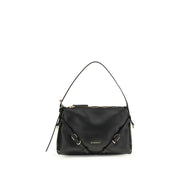 Borsa Givenchy Voyou a Spalla Nera in Pelle di Vitello, Silhouette a V e Dettagli Gold-Tone