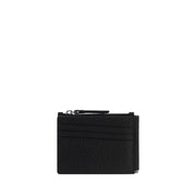 Maison Margiela Portacarte in Pelle Vitello Grained Nero con Zip