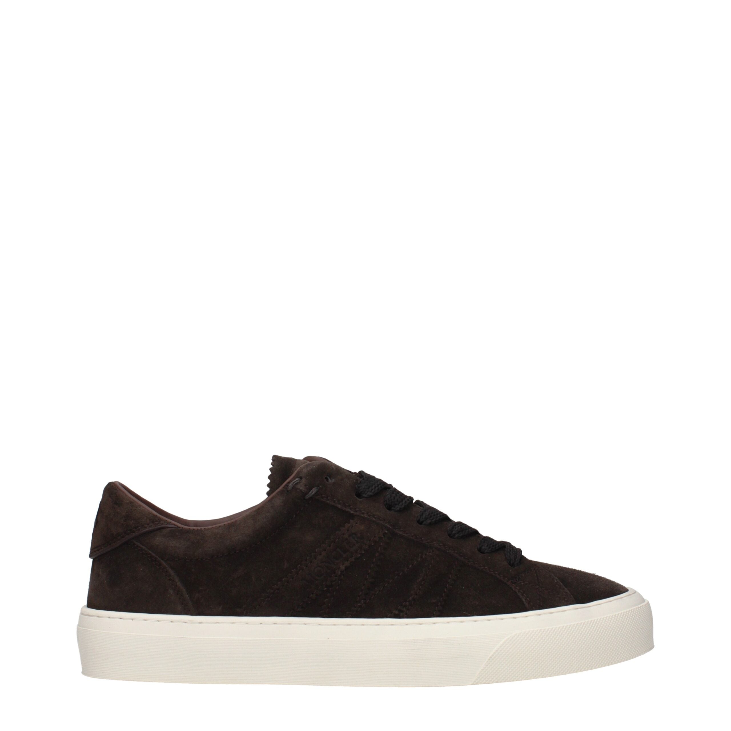 Moncler Monaco Low Top Sneakers in Light Brown Suede