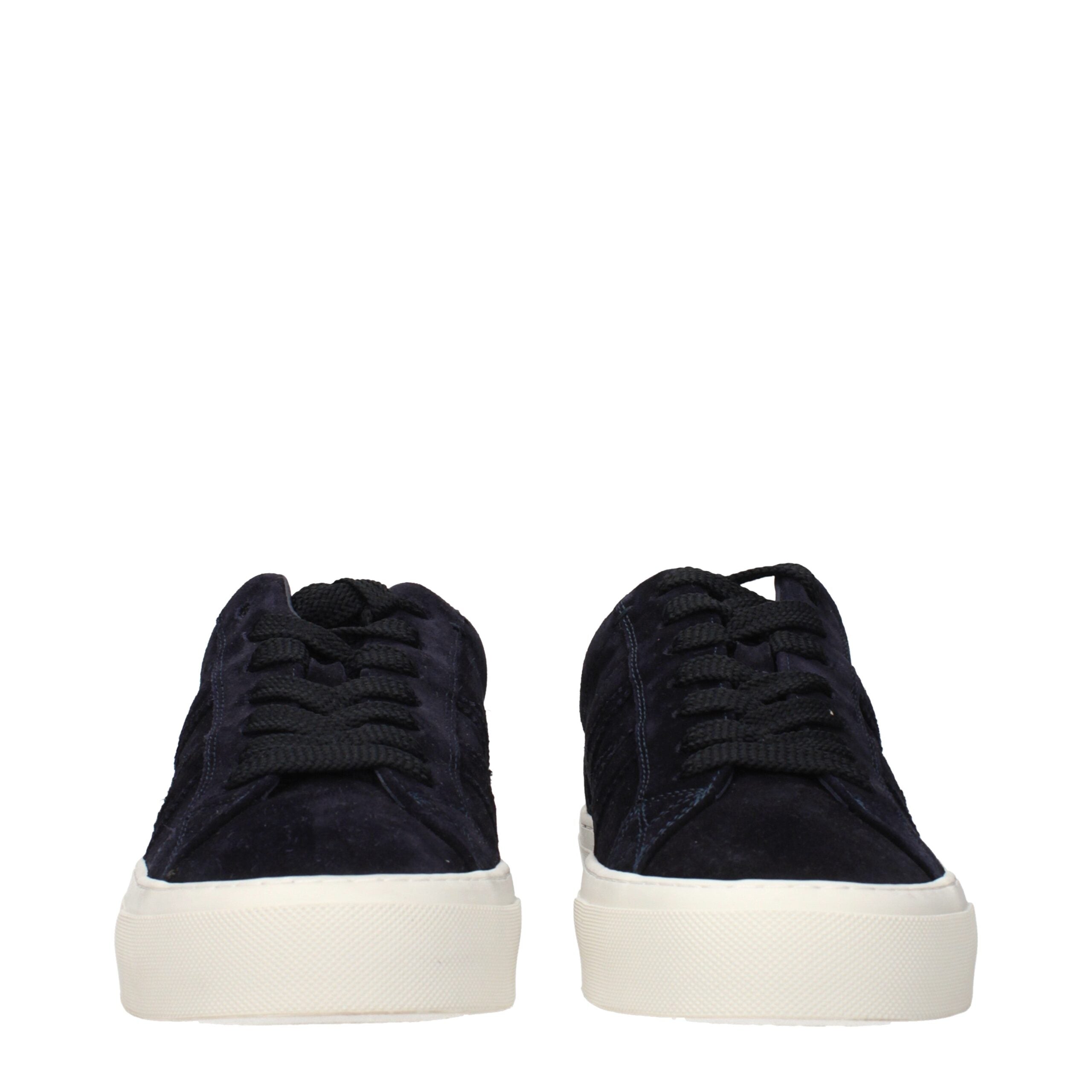 Moncler Monaco Low Top Sneakers in Navy Blue Suede