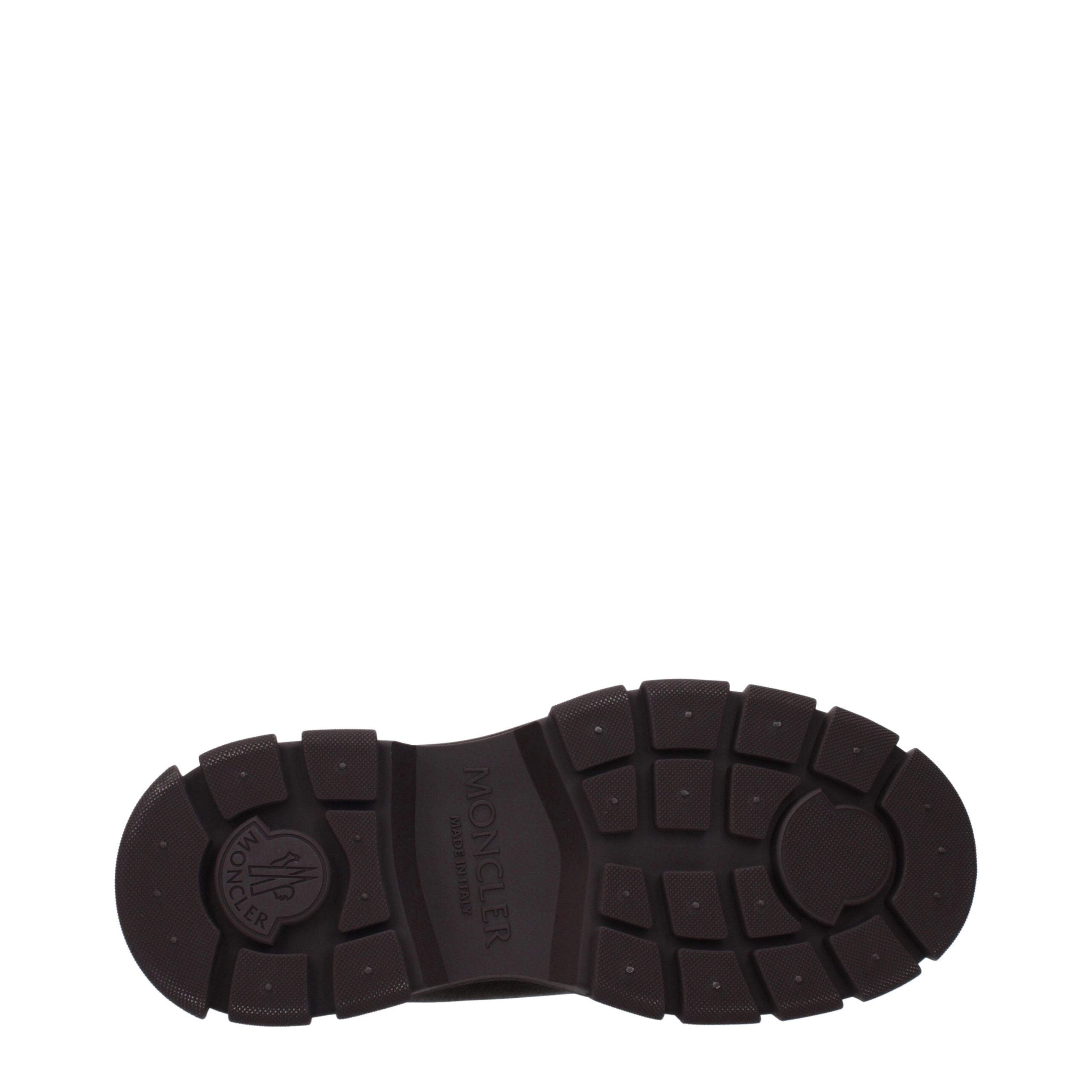 Moncler Brown Suede Ankle Boots with Distressed Vintage Details