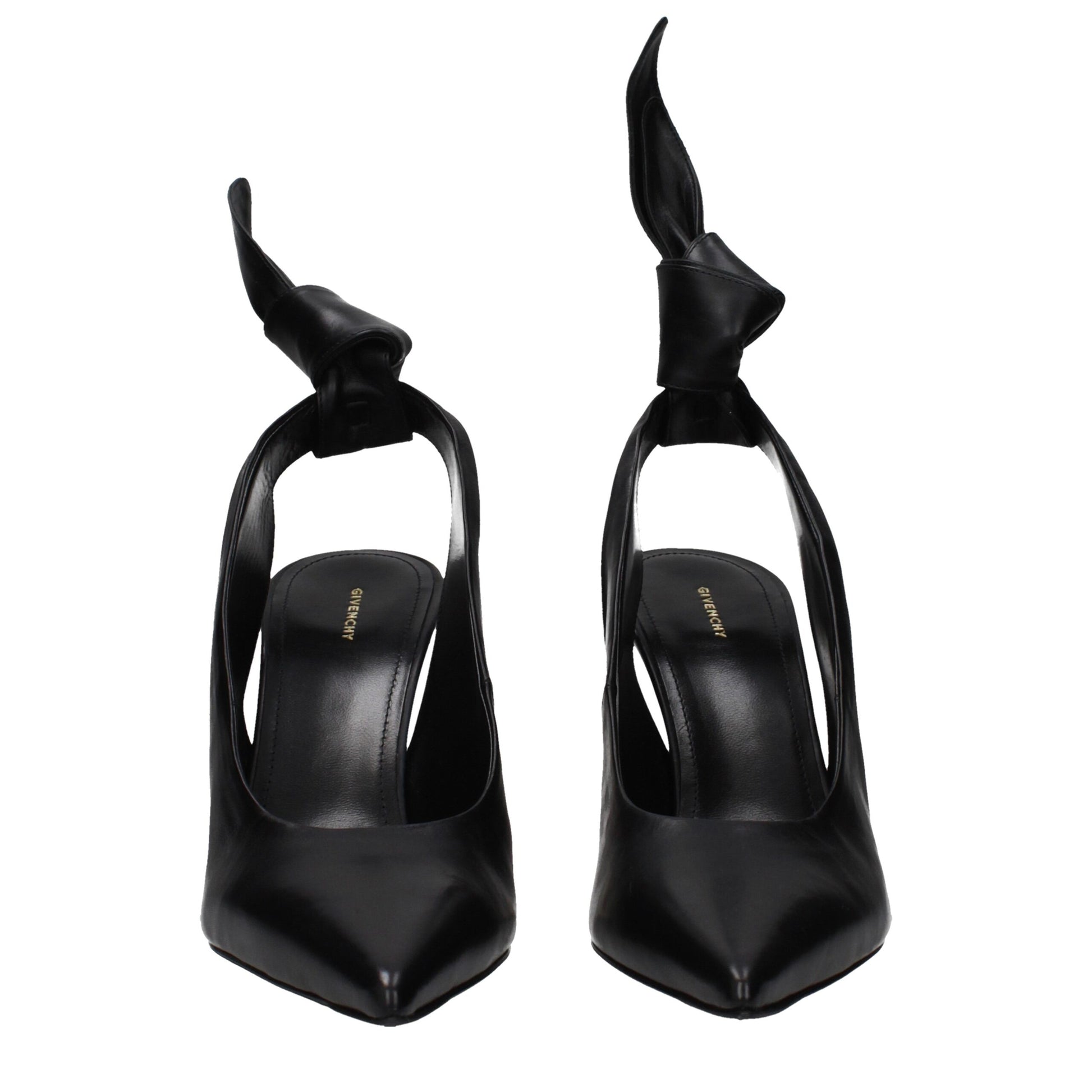 Givenchy Sandali Tacco Alto in Pelle Nera Effetto Vintage