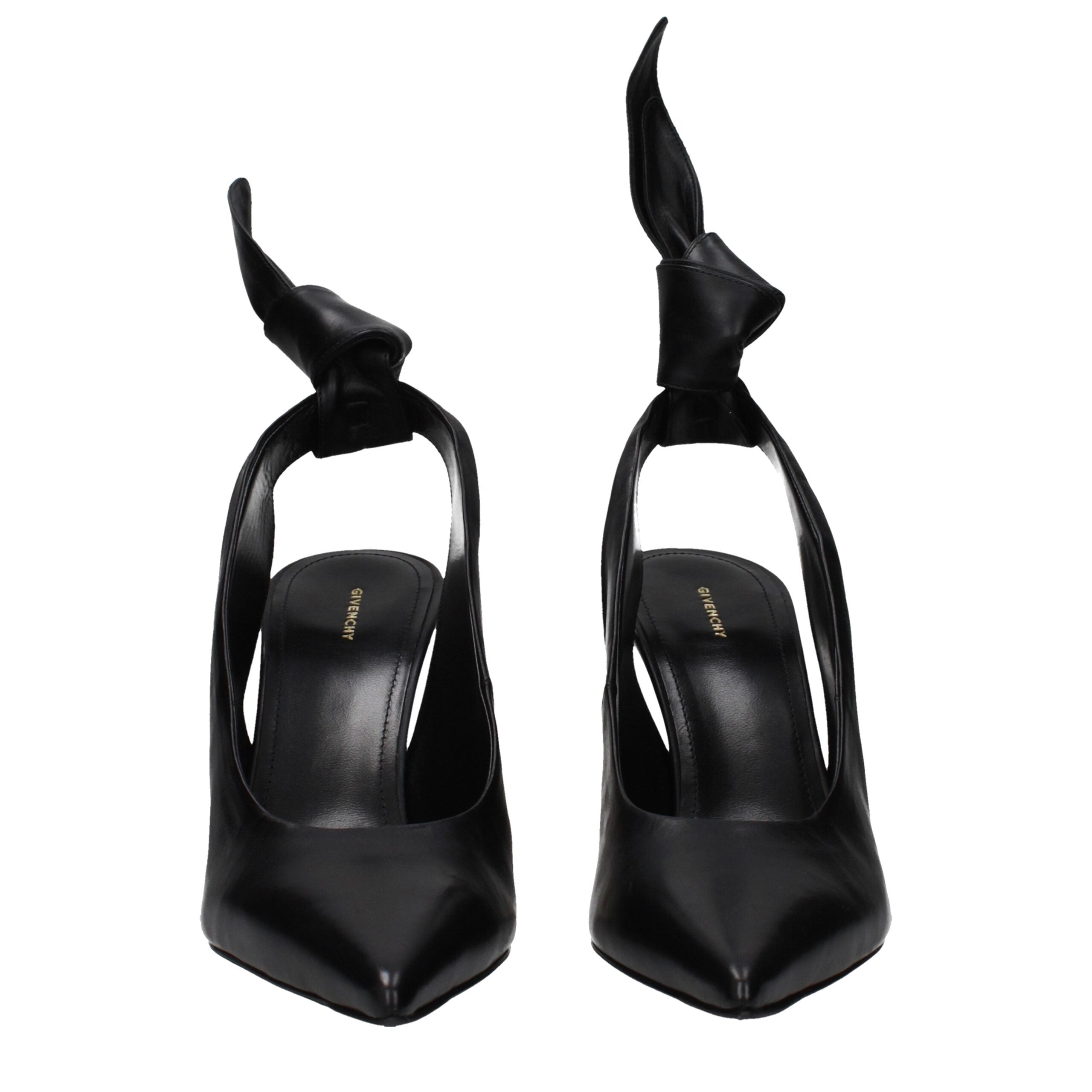 Givenchy Sandali Tacco Alto in Pelle Nera Effetto Vintage