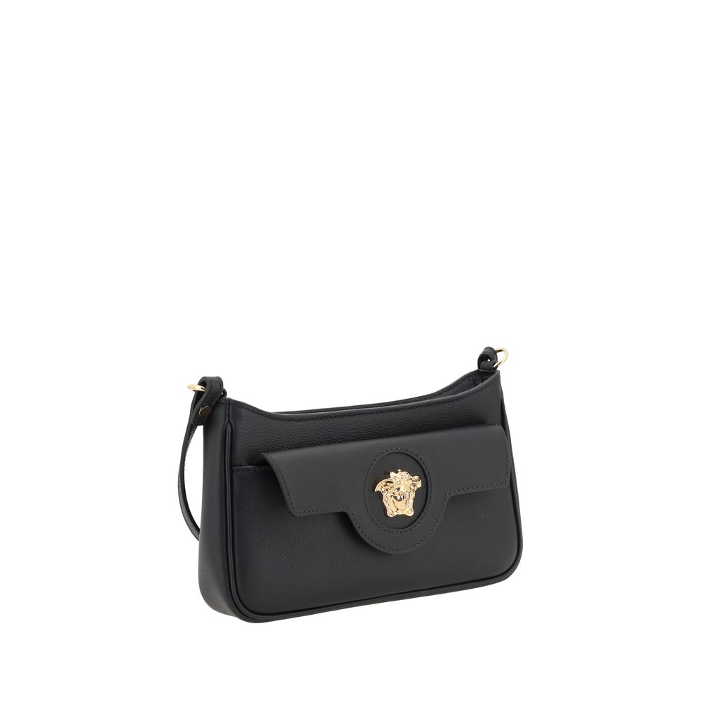 Versace Black Calf Leather Bos Taurus Shoulder Bag