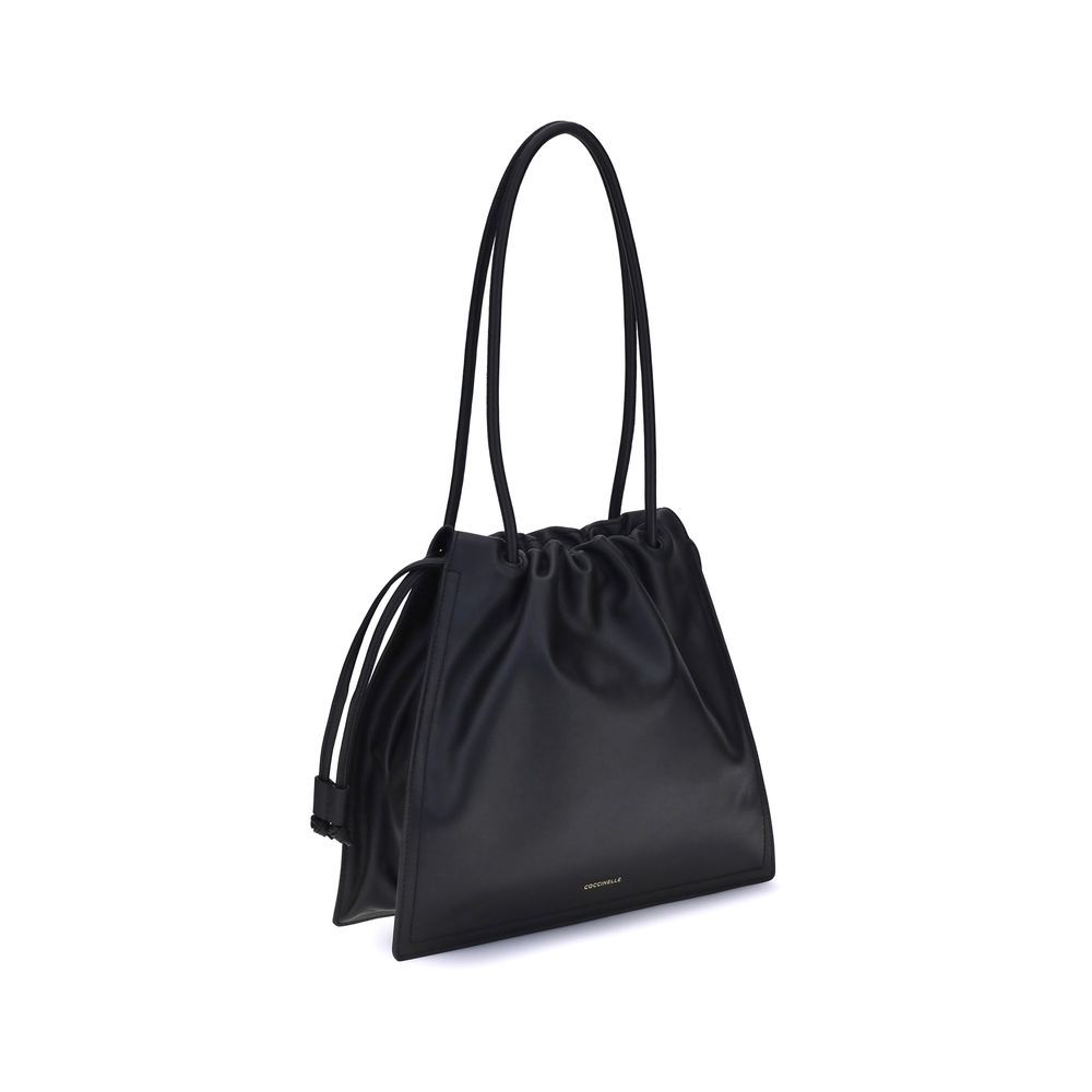 Coccinelle Dulse Medium Handbag in Smooth Black Leather