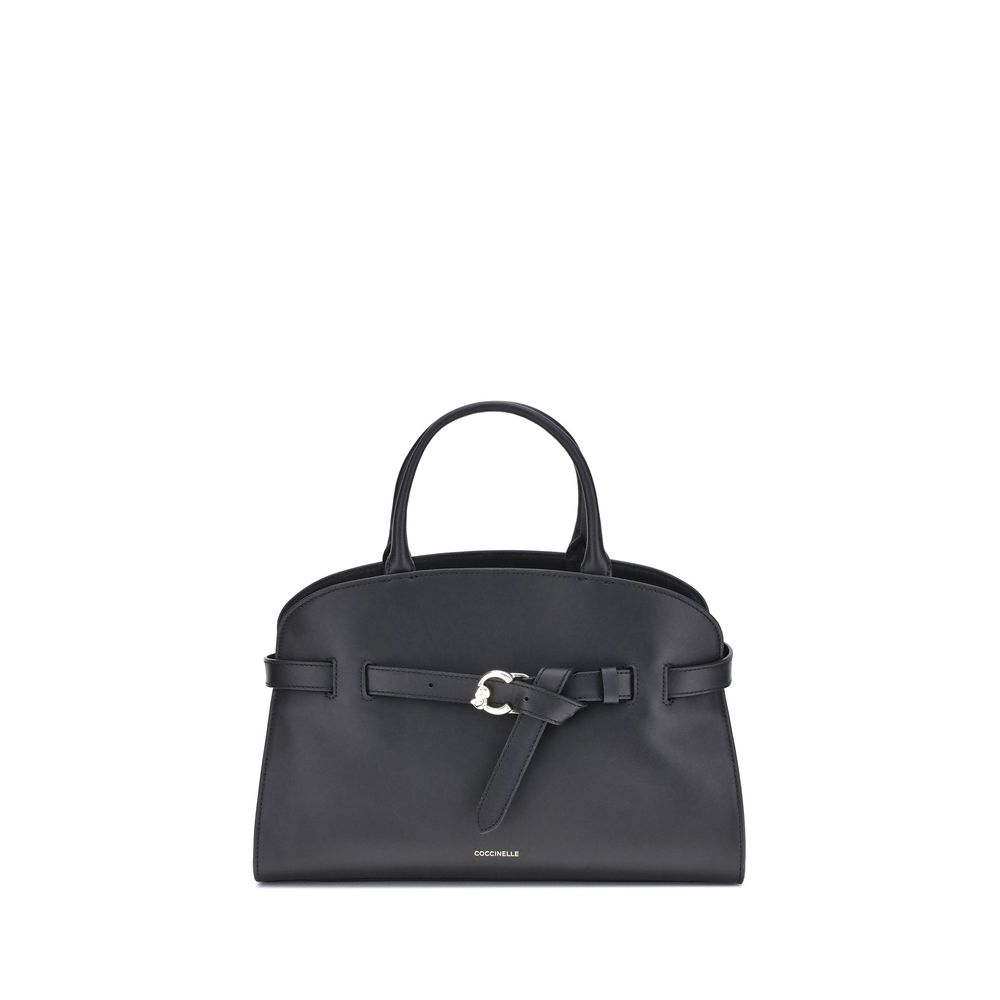 Coccinelle Sabine Medium Handbag in Smooth Black Leather