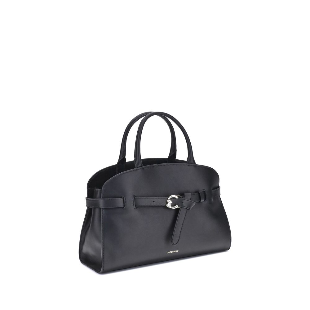 Coccinelle Sabine Medium Handbag in Smooth Black Leather